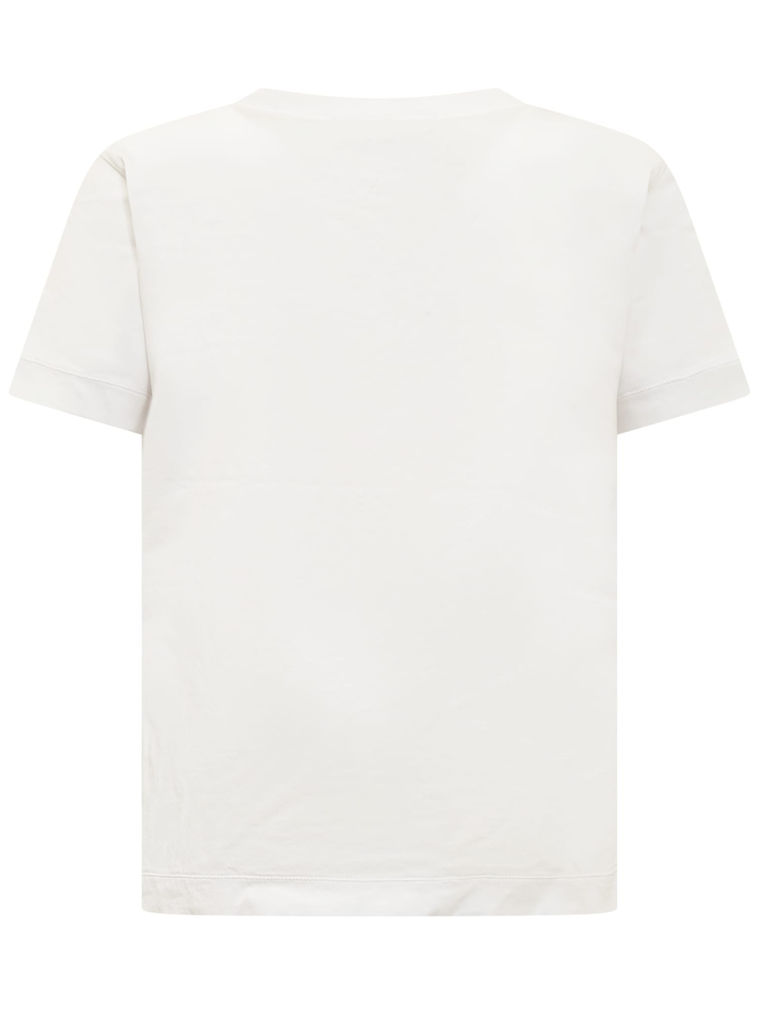 Shop Stone Island Junior T-shirt With Logo In Ivory