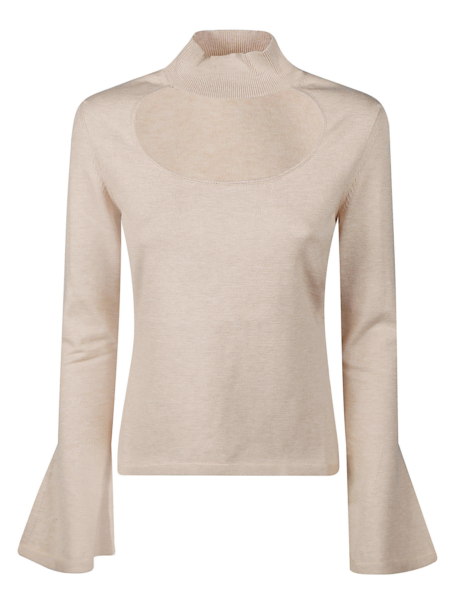 Shop Federica Tosi Cut Out Sweater In Ecru`