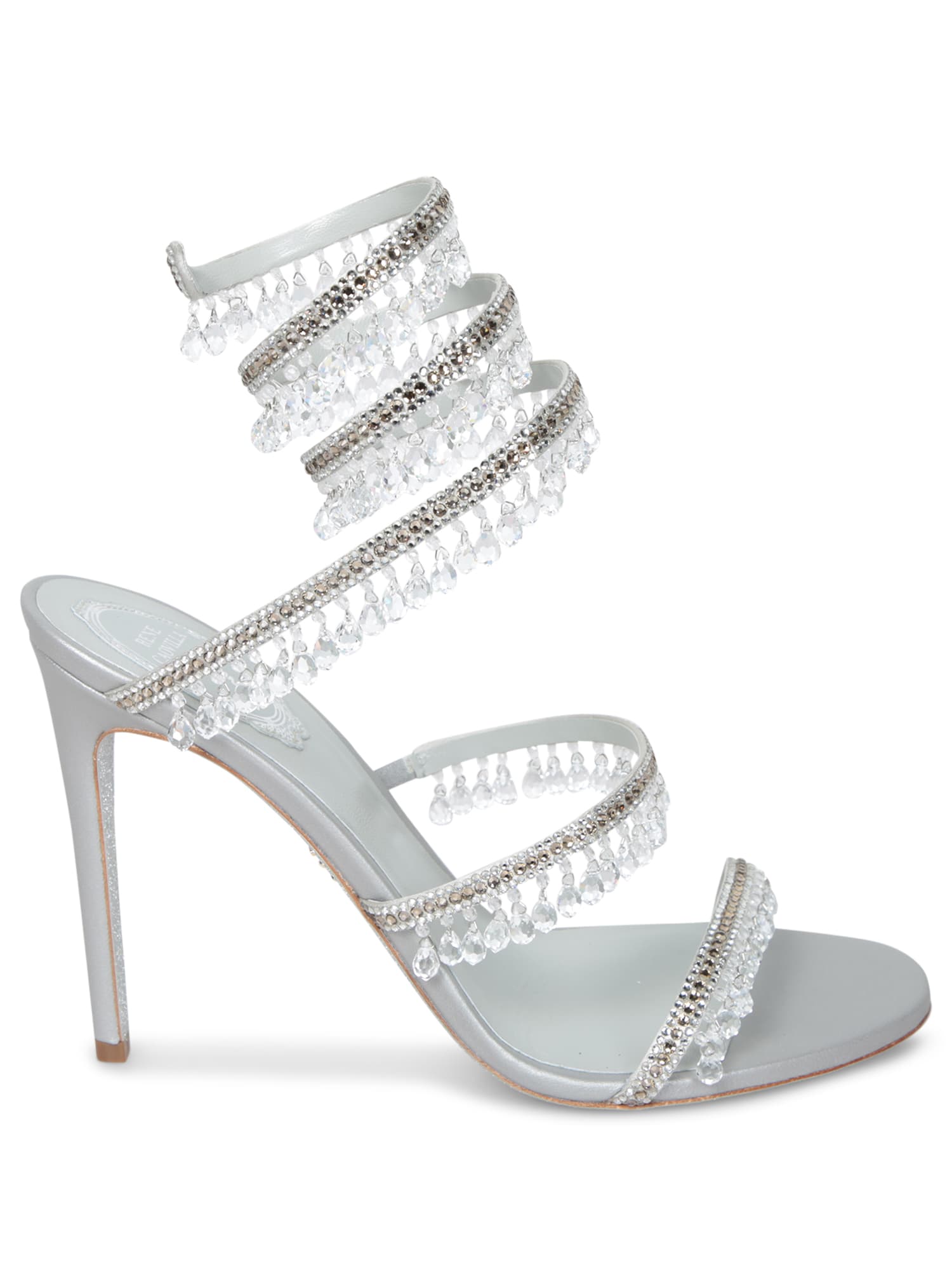 René Caovilla Chandelier 105 Silver Sandals