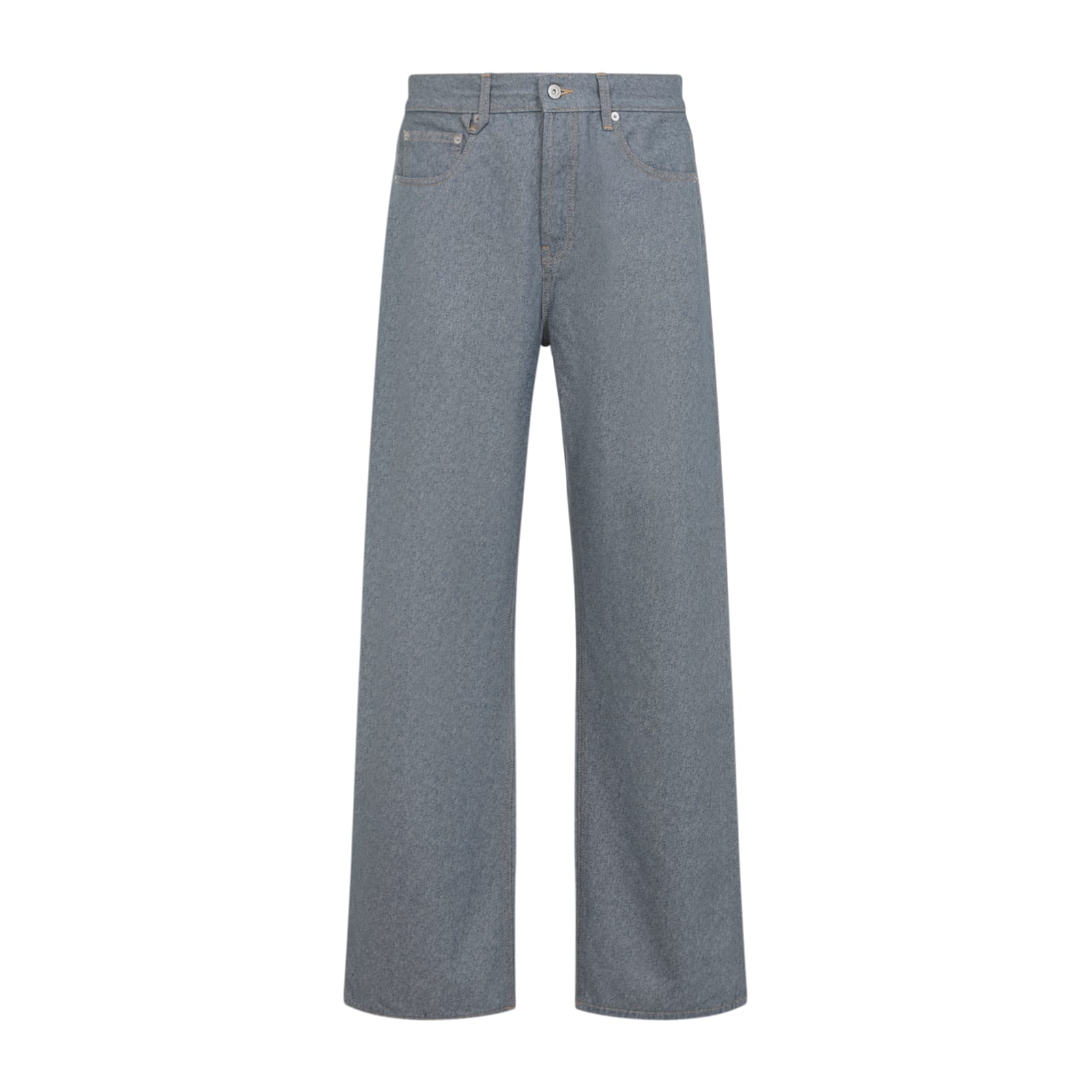 Jacquemus Straight Cut Denim Trousers Pockets In Blue