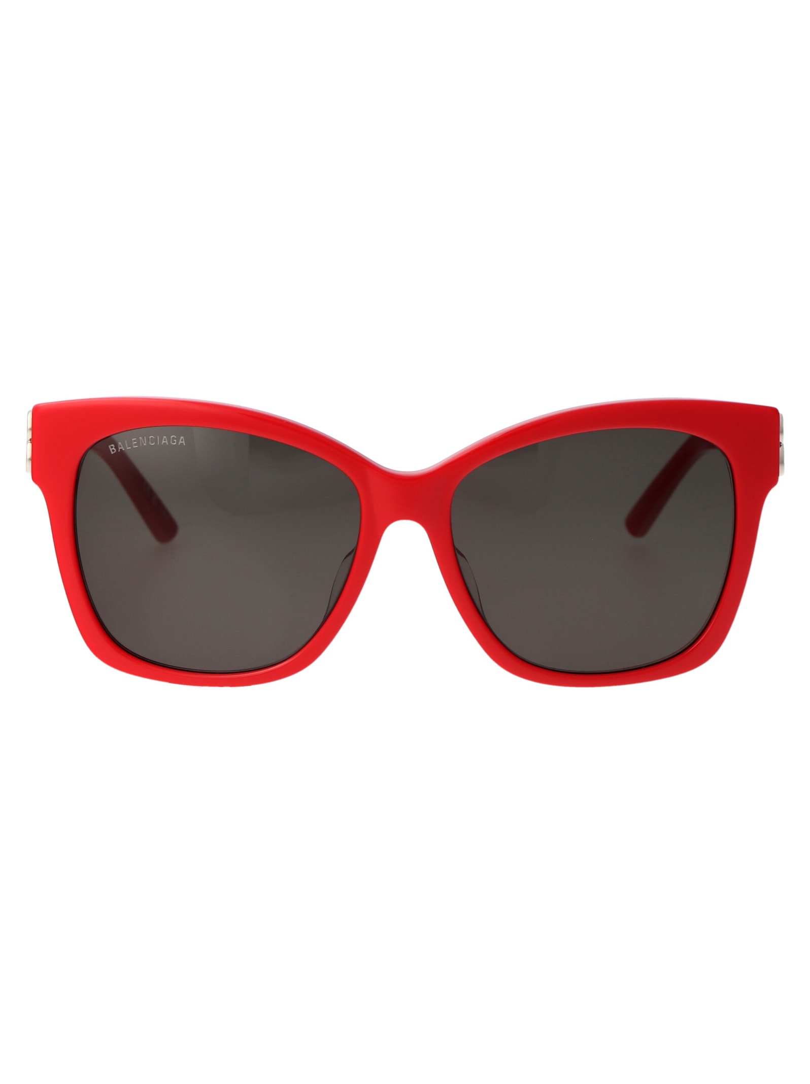 Shop Balenciaga Bb0102sa Sunglasses In 012 Red Silver Grey
