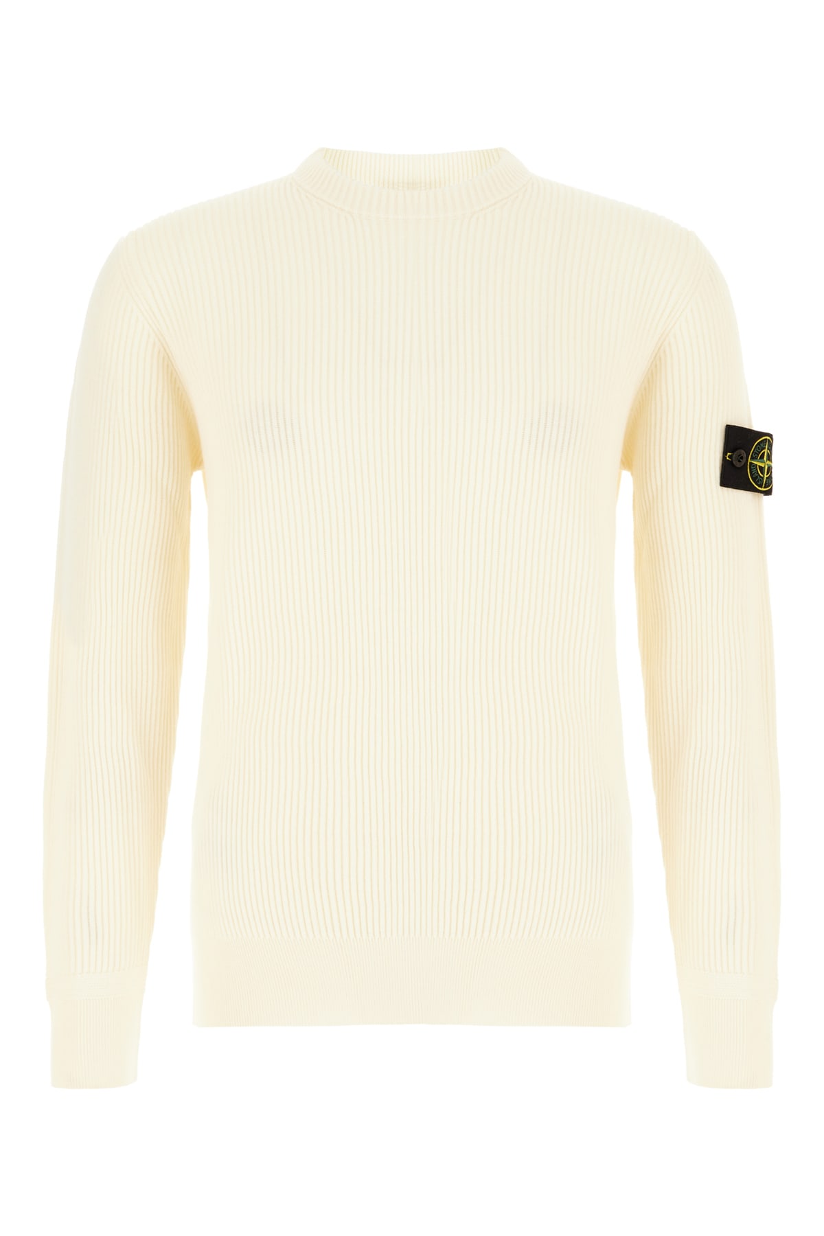 Stone Island Ivory Wool Sweater In White