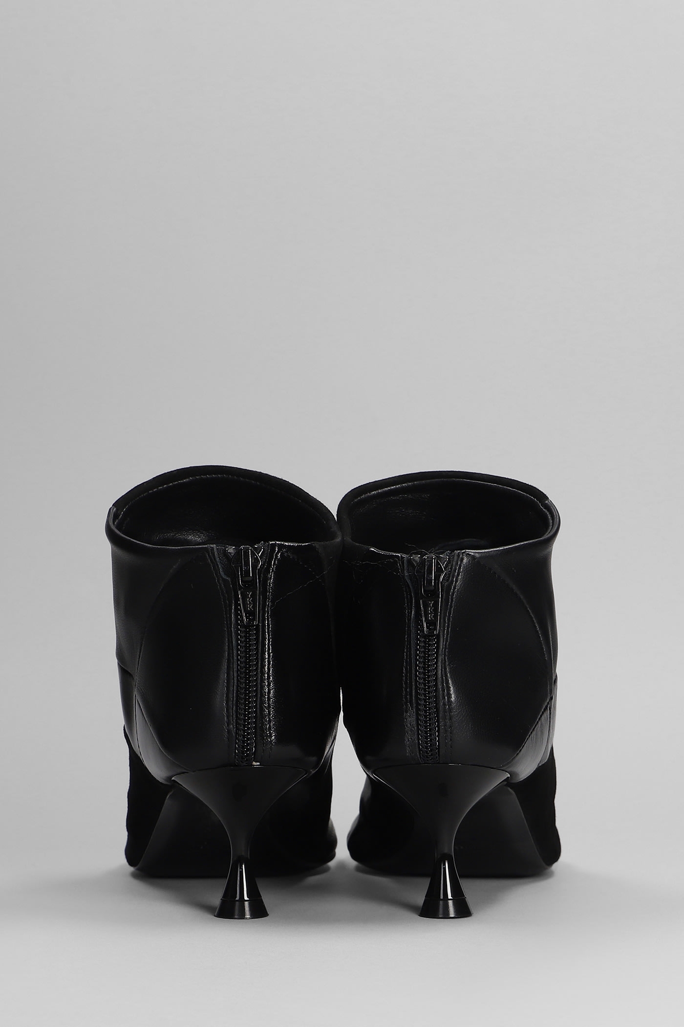 Shop Marc Ellis Vortex High Heels Ankle Boots In Black Suede And Leather