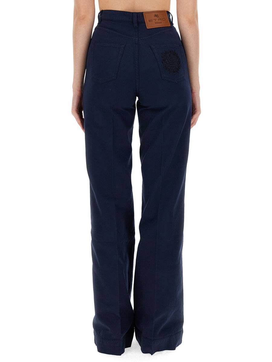 Shop Etro Flare Fit Jeans In Blue
