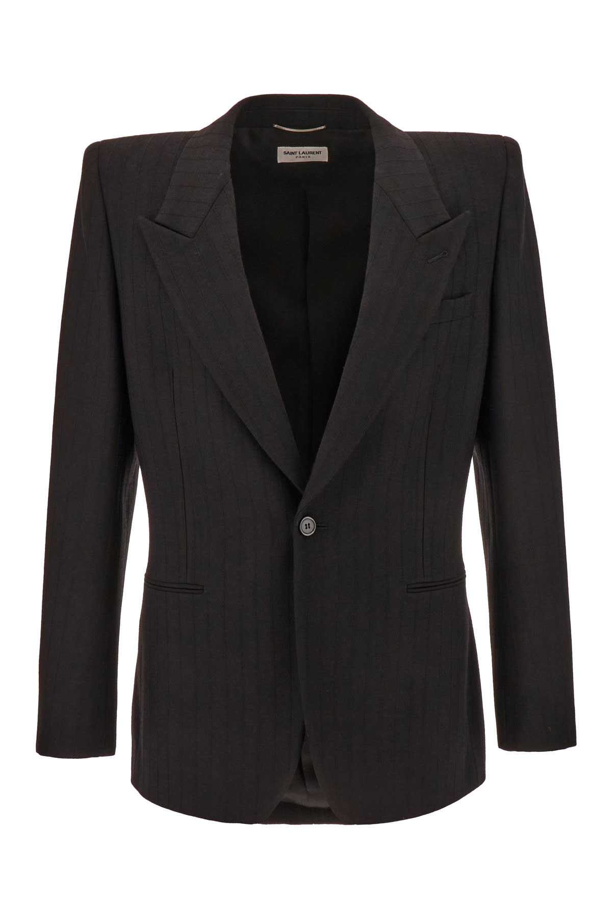 SAINT LAURENT BLACK WOOL BLAZER 