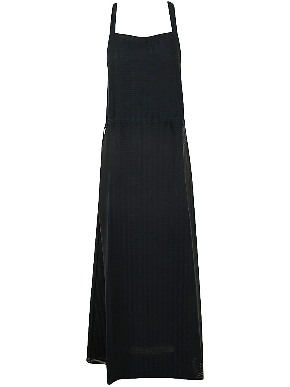 Emporio Armani Long Dress With Belt In Blue