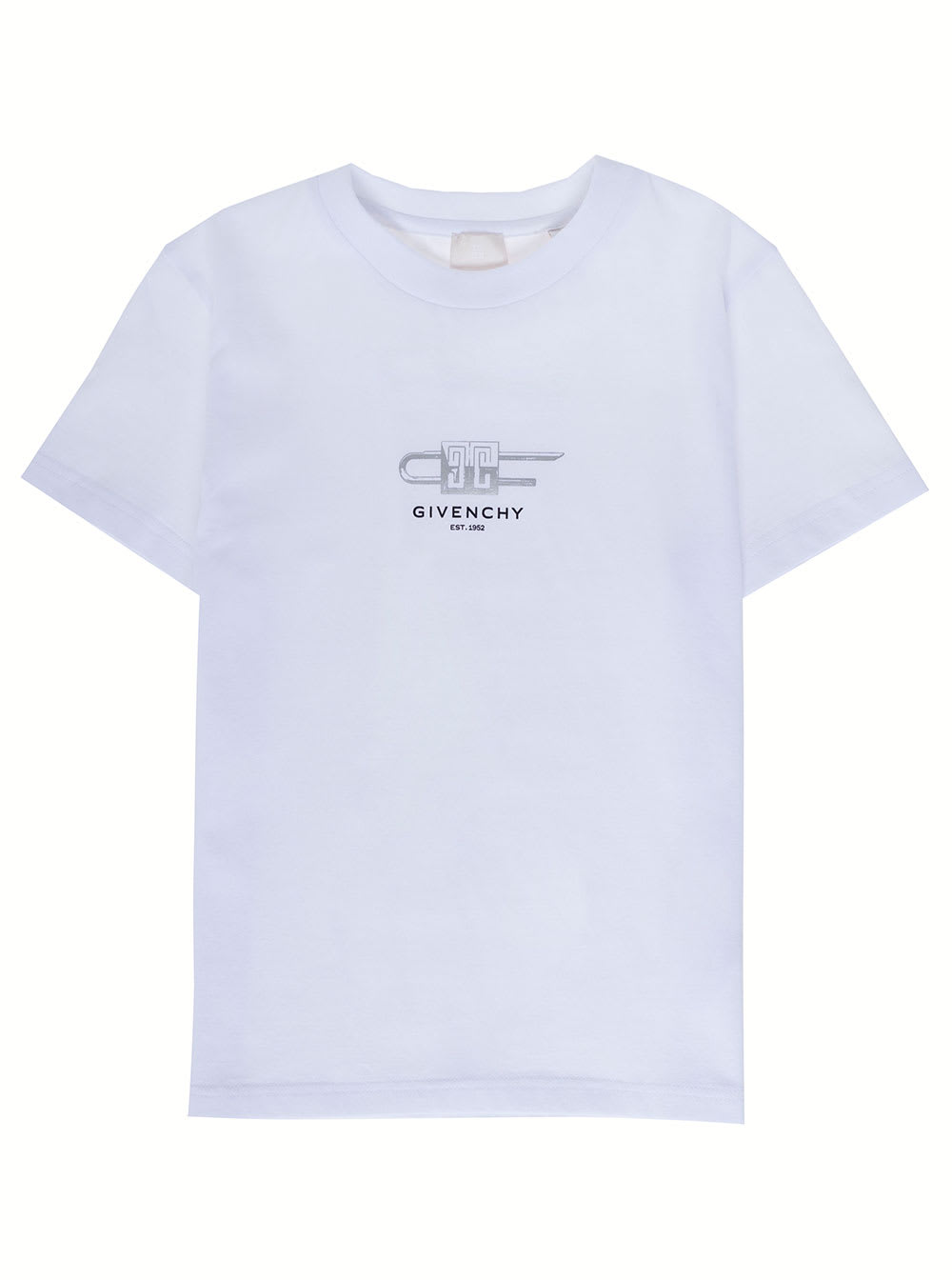 Givenchy Boy Cotton And White T-shirt With Logo Print
