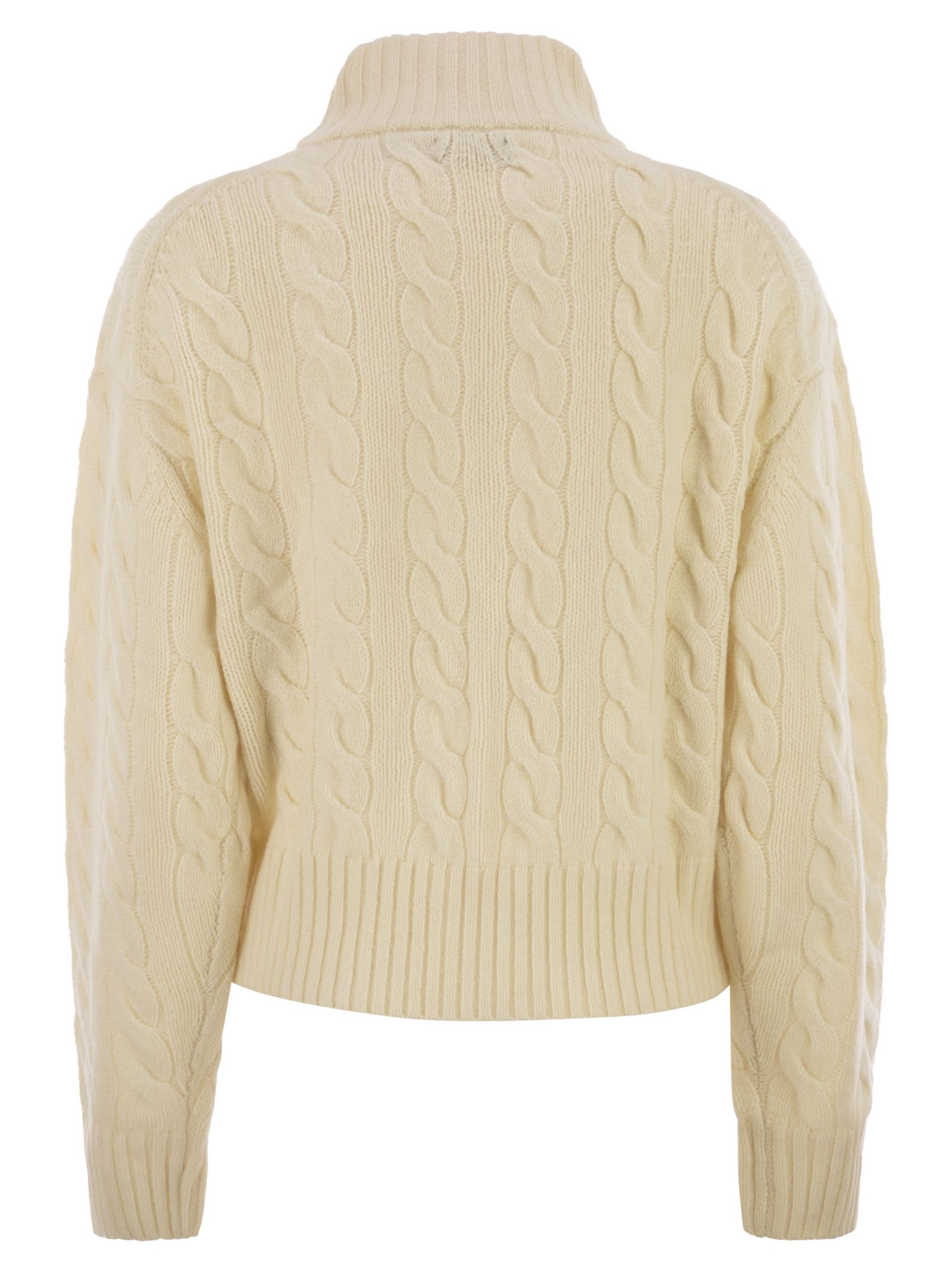 Polo Ralph Lauren Wool And Cashmere Cable Knit Jumper In Neutral