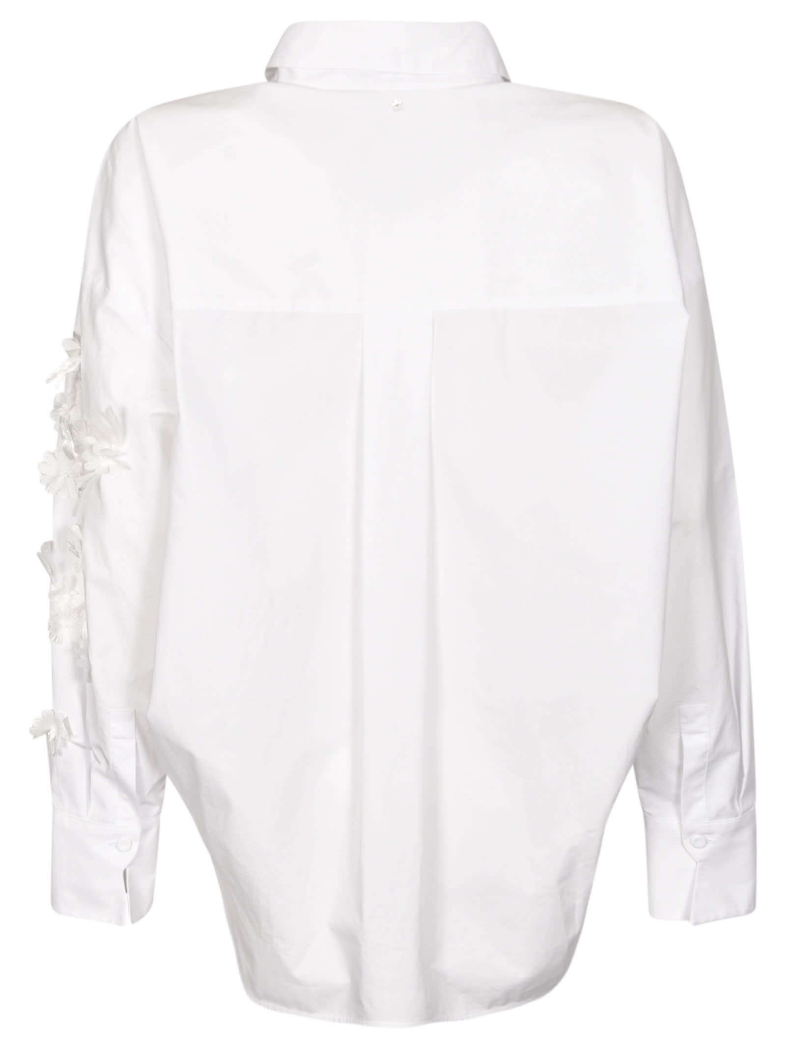 Shop Lorena Antoniazzi Ruffle Long-sleeved Shirt In White