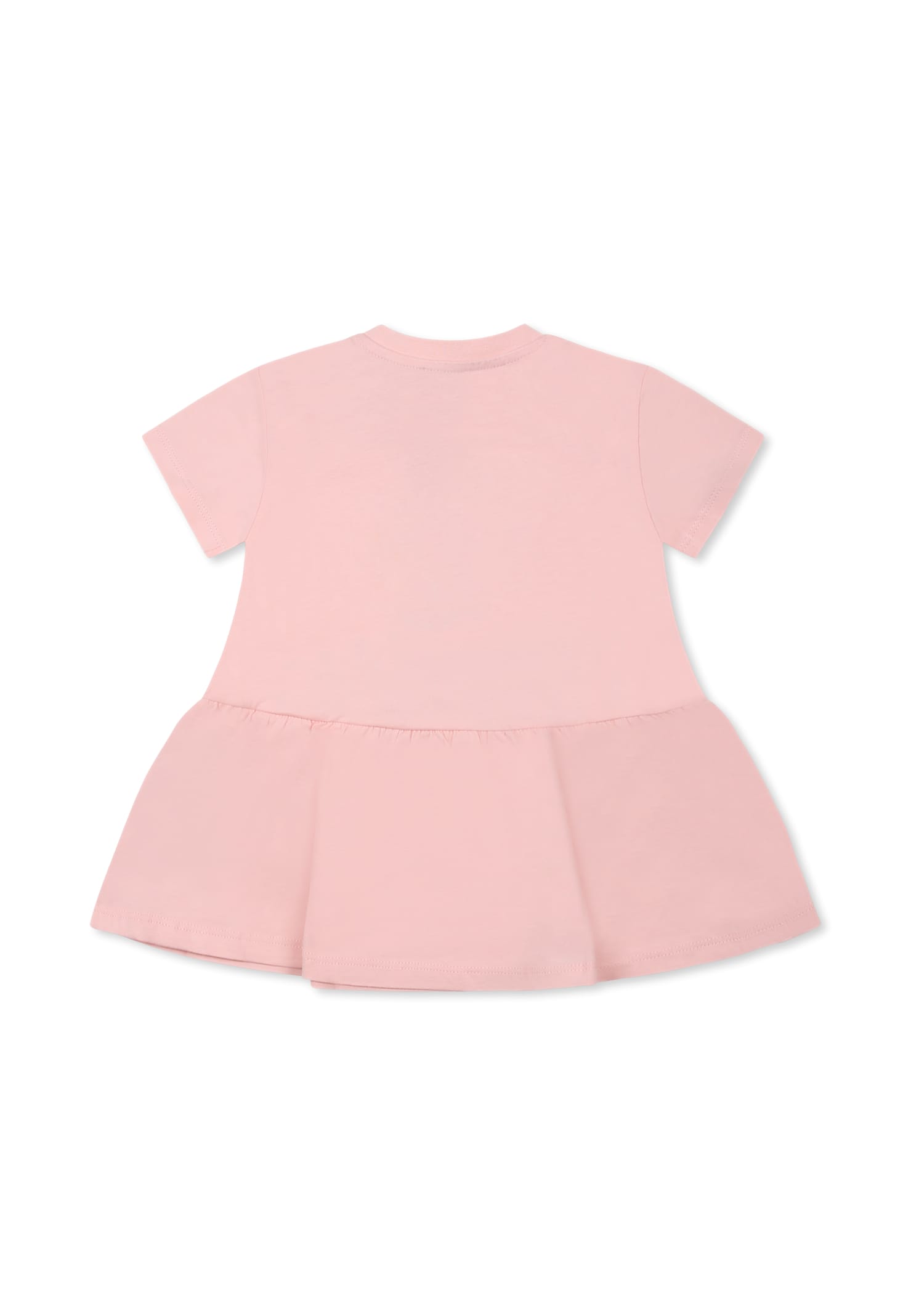 Kenzo Pink Dress For Baby Girl Wih Boke Flower In Pink