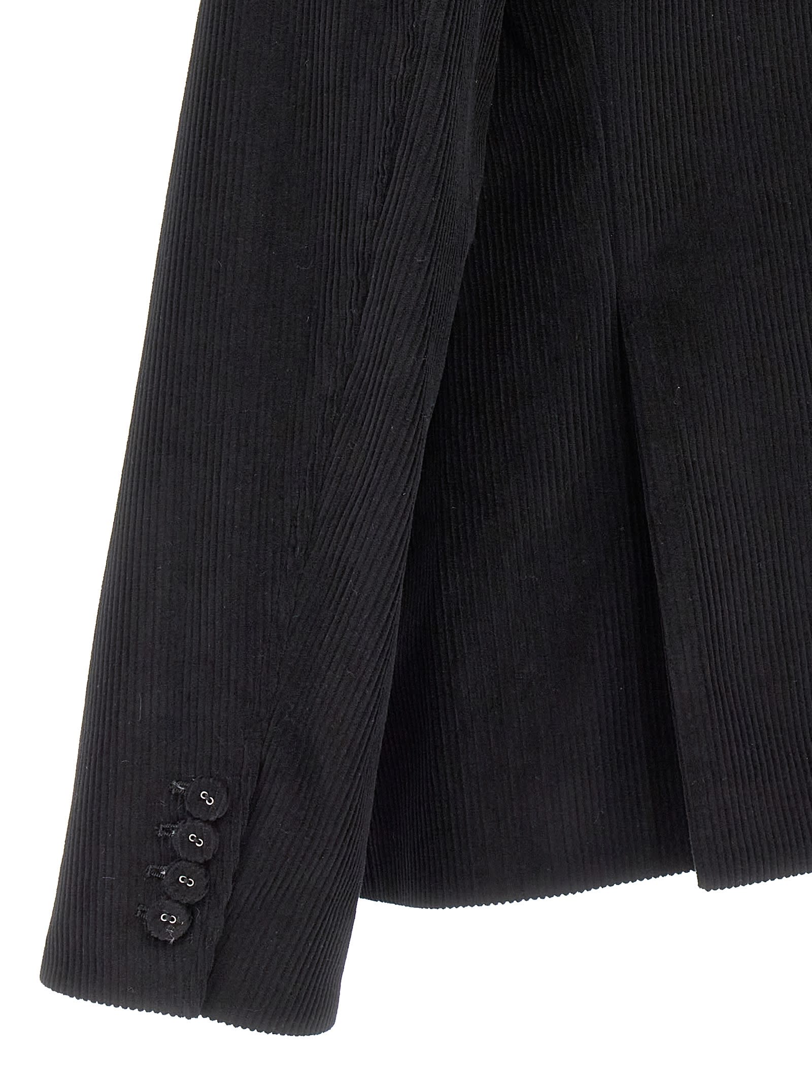 Shop Thom Browne Corduroy Blazer Jacket In Black