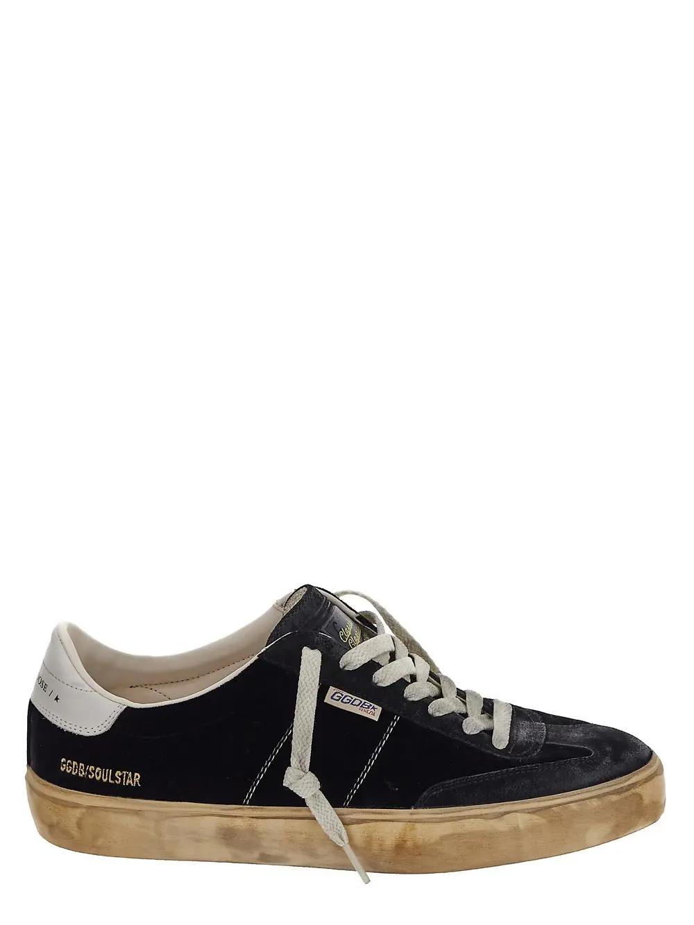 Shop Golden Goose Soul Star Sneakers In Black/milk