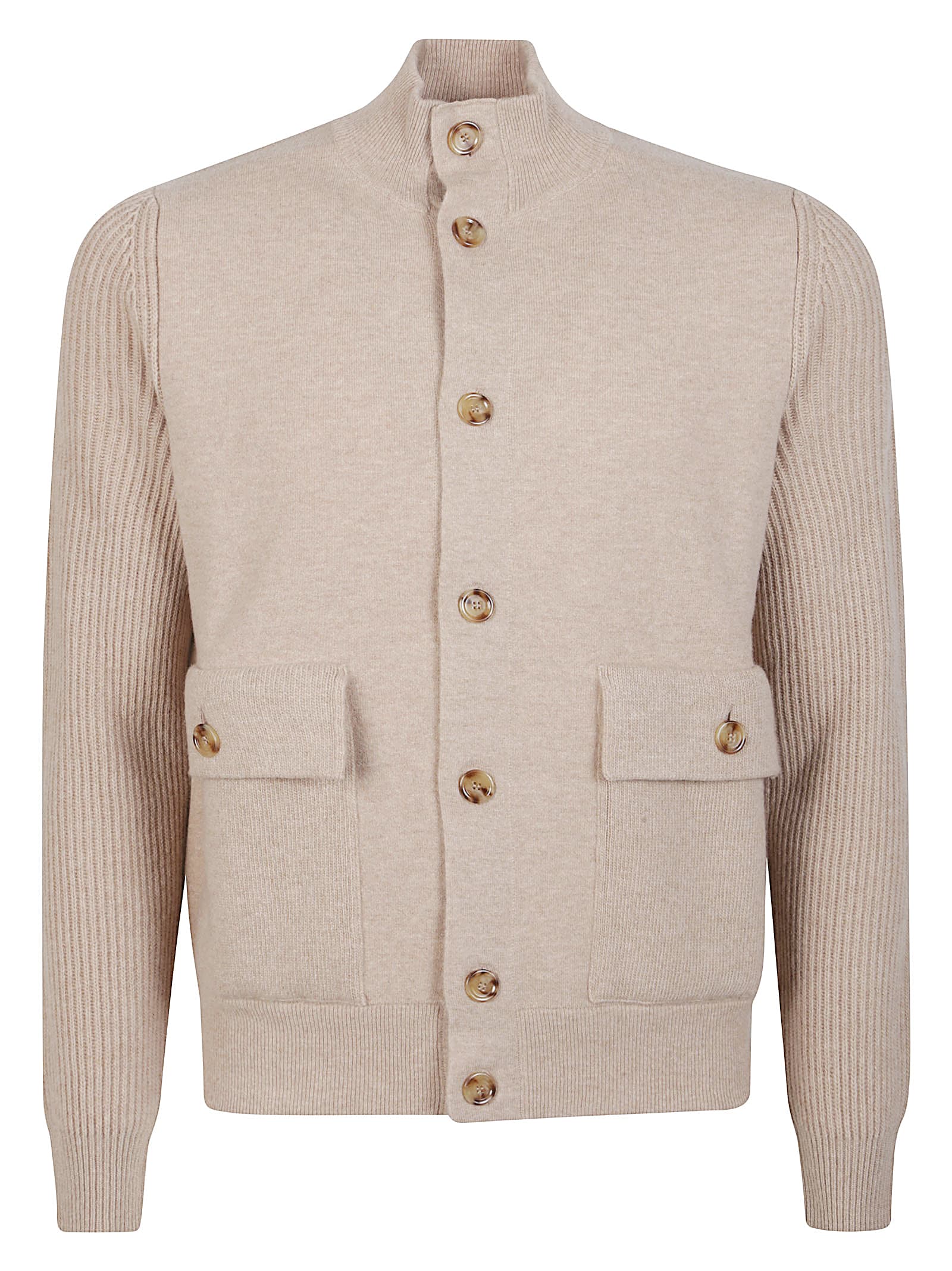 Lardini Knit Double Jacket In Neutral