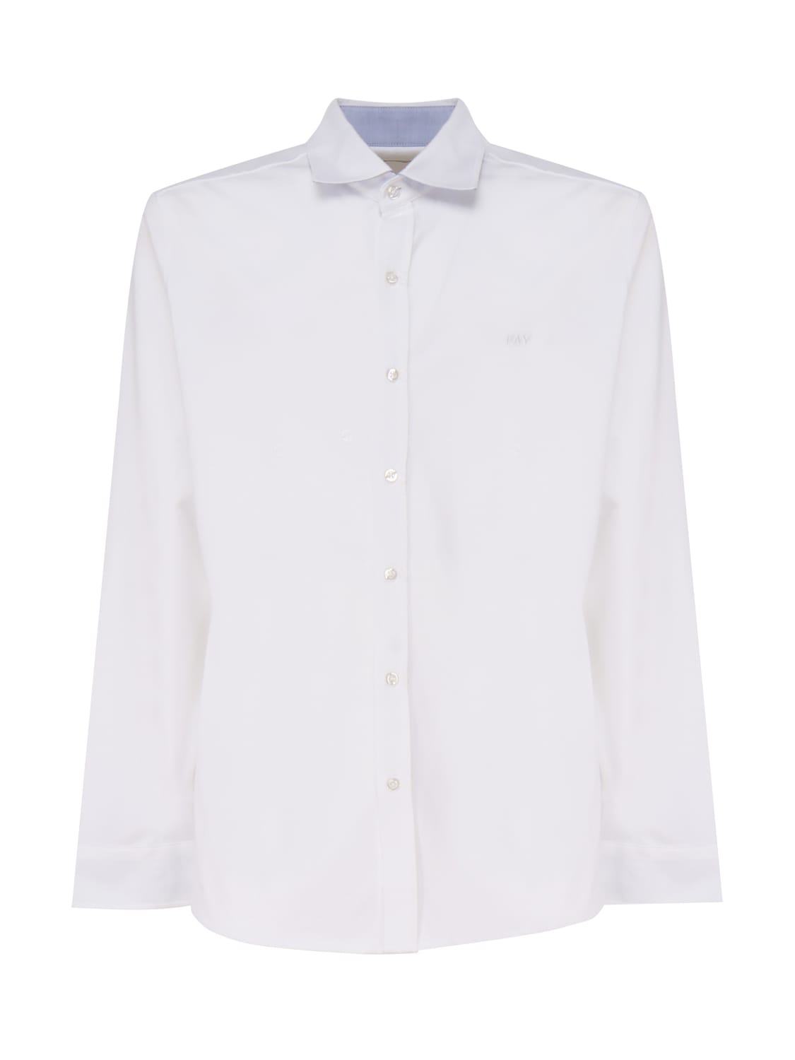 Shop Fay Cotton Shirt With Ton Sur Ton Logo In White