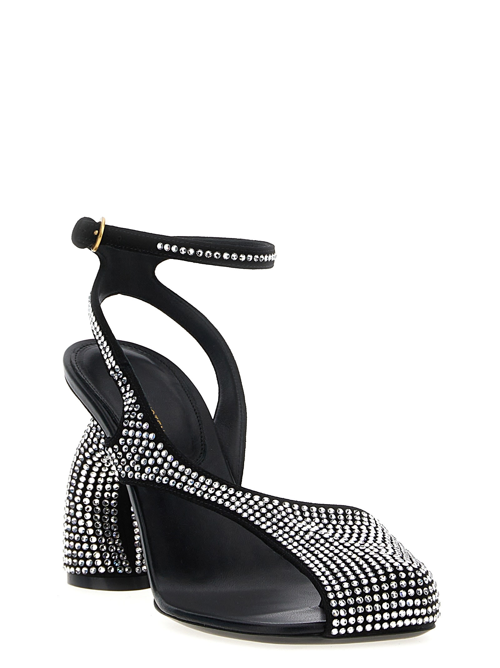 Shop Dries Van Noten Crystal Sandals In Black