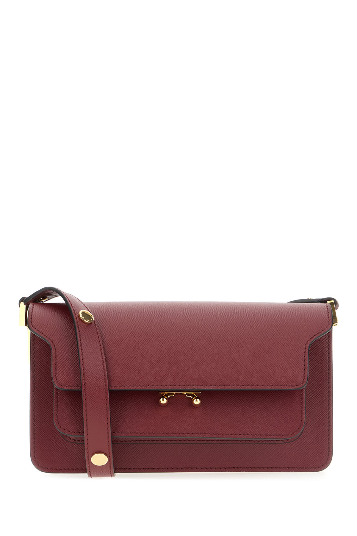 Shop Marni Grape Leather Shoulder Bag In Zr82n