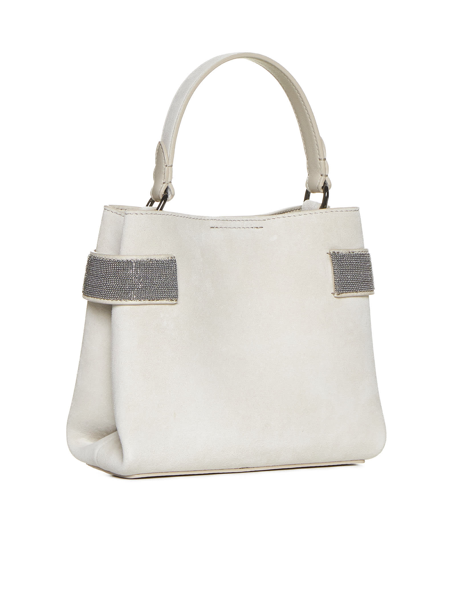 Shop Brunello Cucinelli Shoulder Bag In Ivory