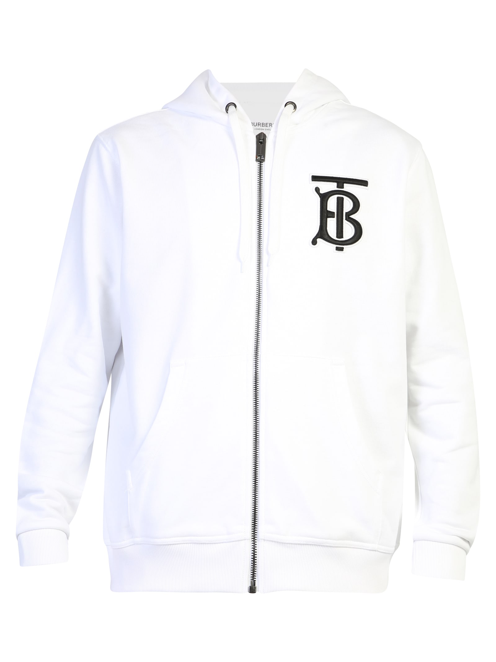 white branded sweatshirt