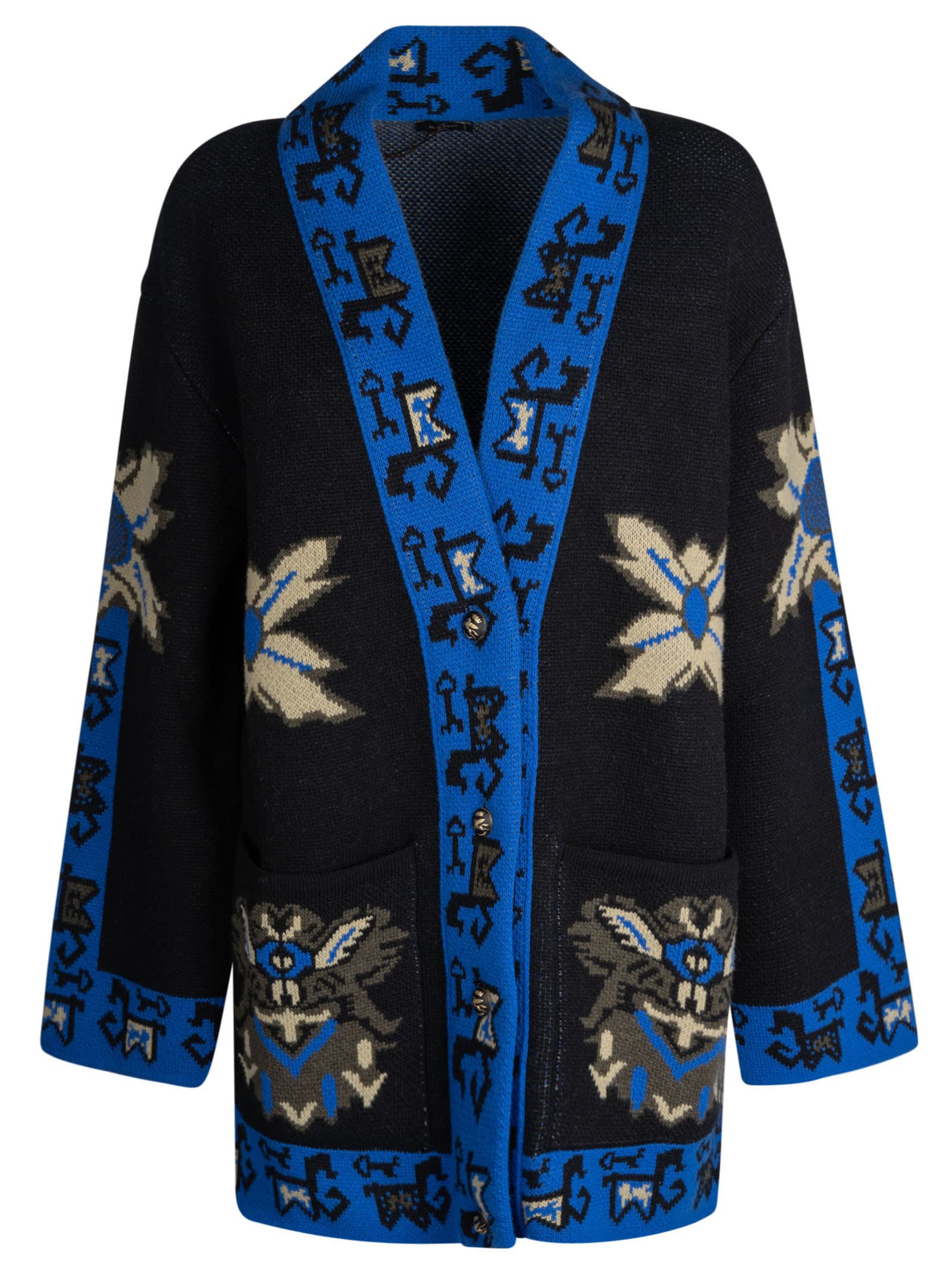 Etro Floral Detail Knit Buttoned Cardigan