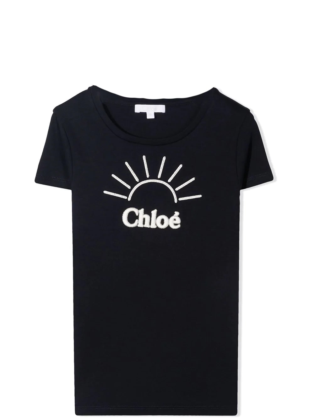 CHLOÉ T-SHIRT WITH FRONT EMBROIDERY,C15B90 859