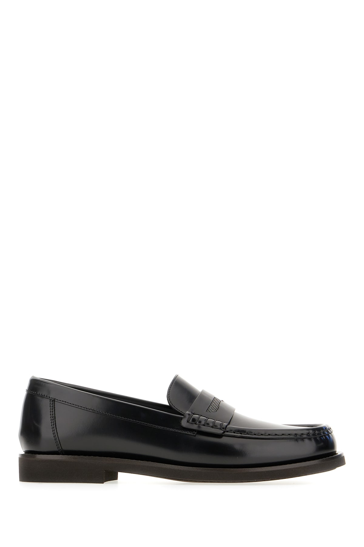 Brunello Cucinelli Black Leather Loafers