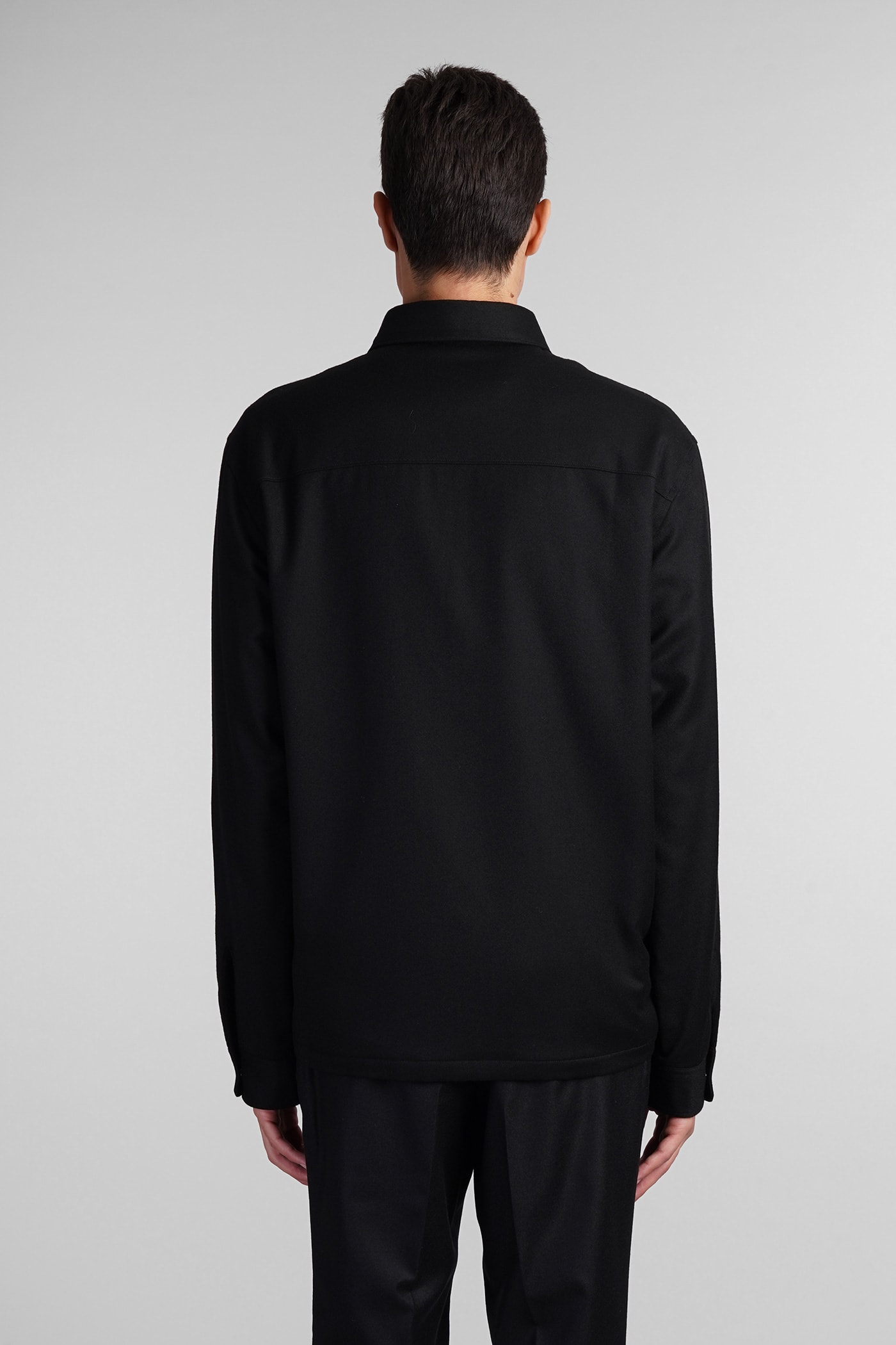 Shop Zegna Casual Jacket In Black Wool