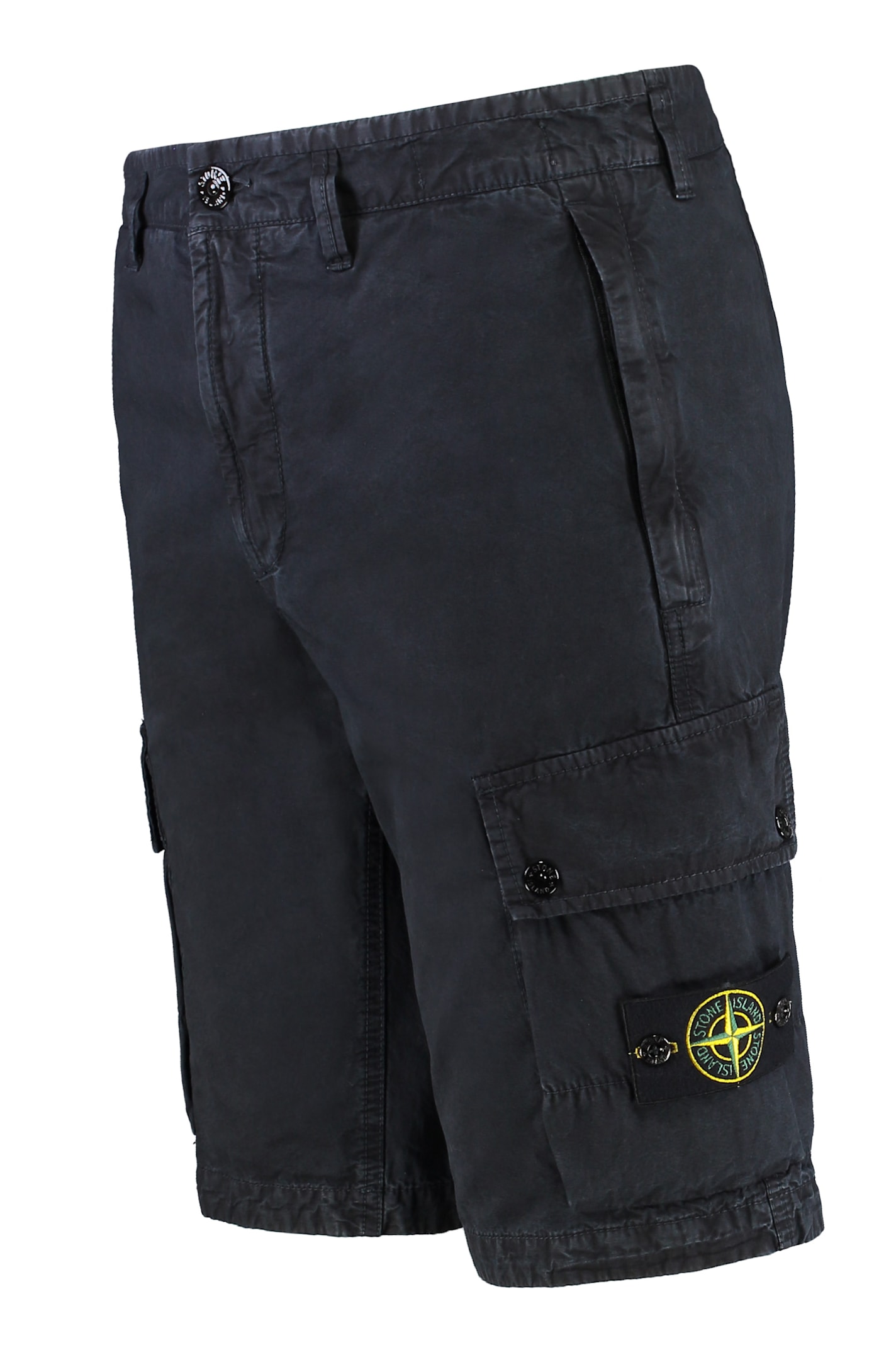 Stone Island Logo Badge Bermuda Shorts Bermuda And Short Blue In Blue