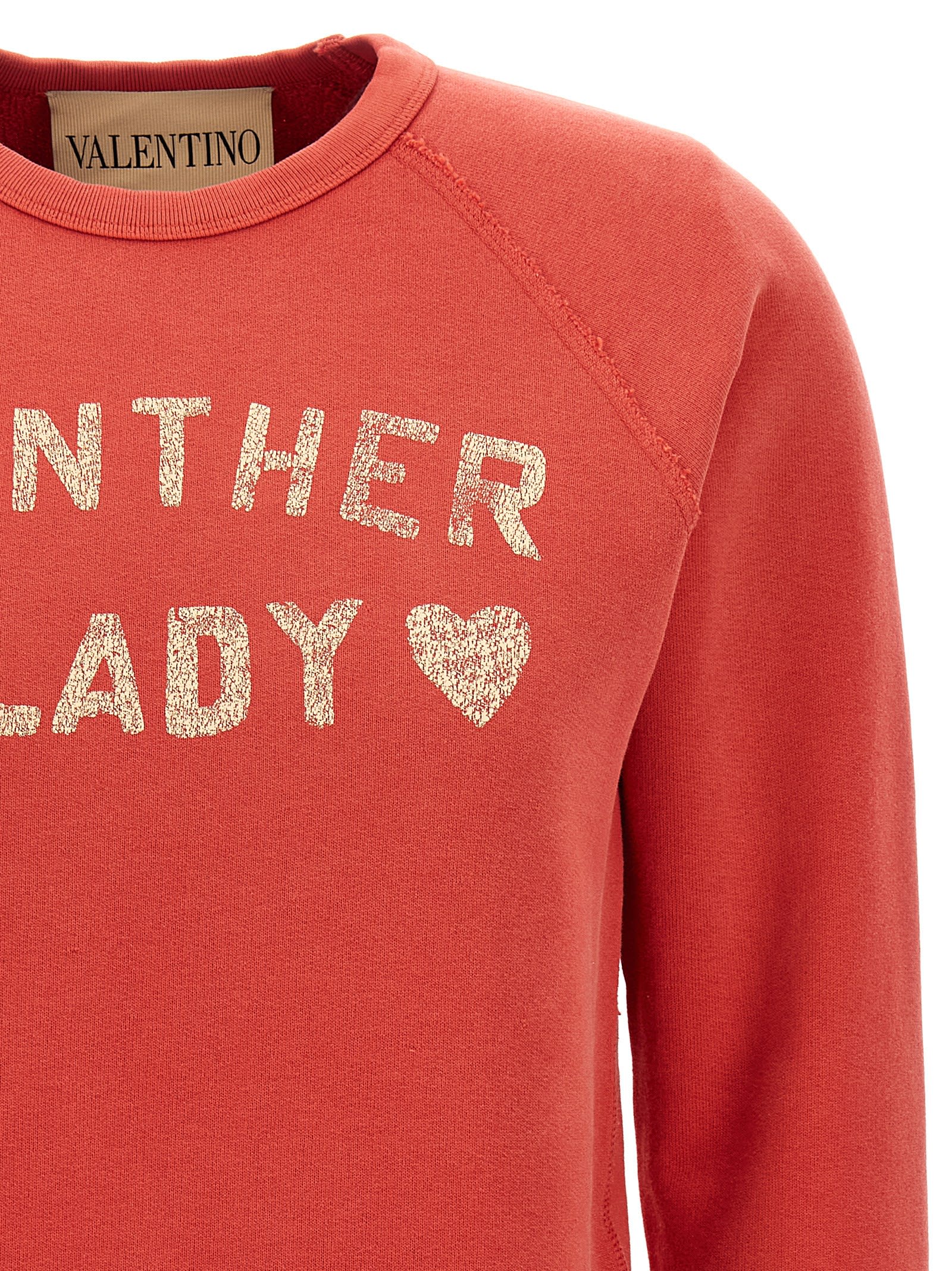 Valentino Garavani Panther Lady Sweatshirt In Red