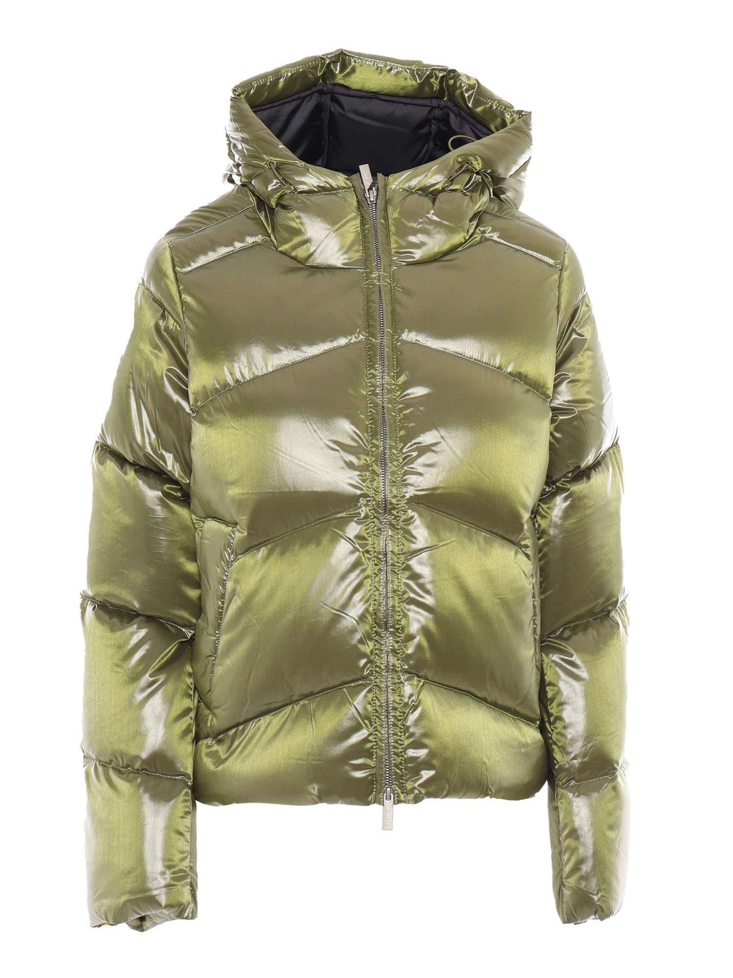 Shop K-way Ninev Crystal Chintz Thermo Down Jacket In Green