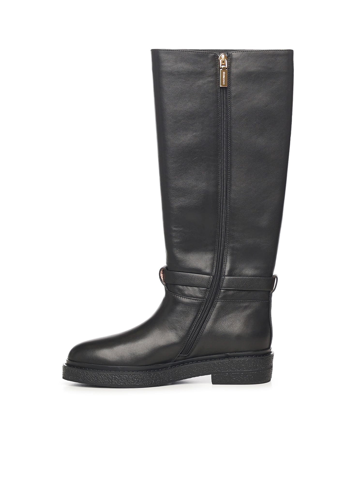 Coccinelle Leather C-saddle Boots In Black