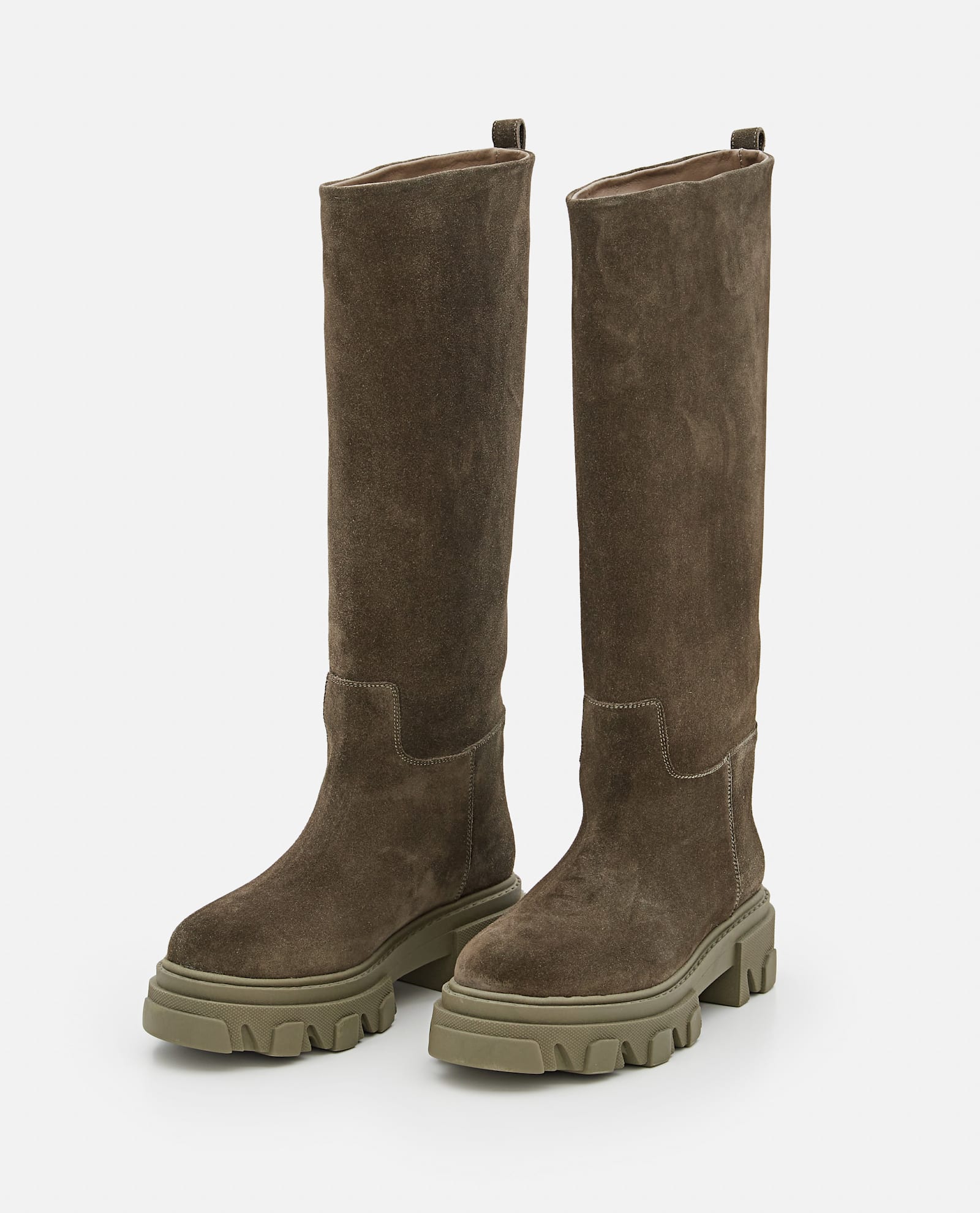 Gia Borghini Stivali Combat In Suede In Green