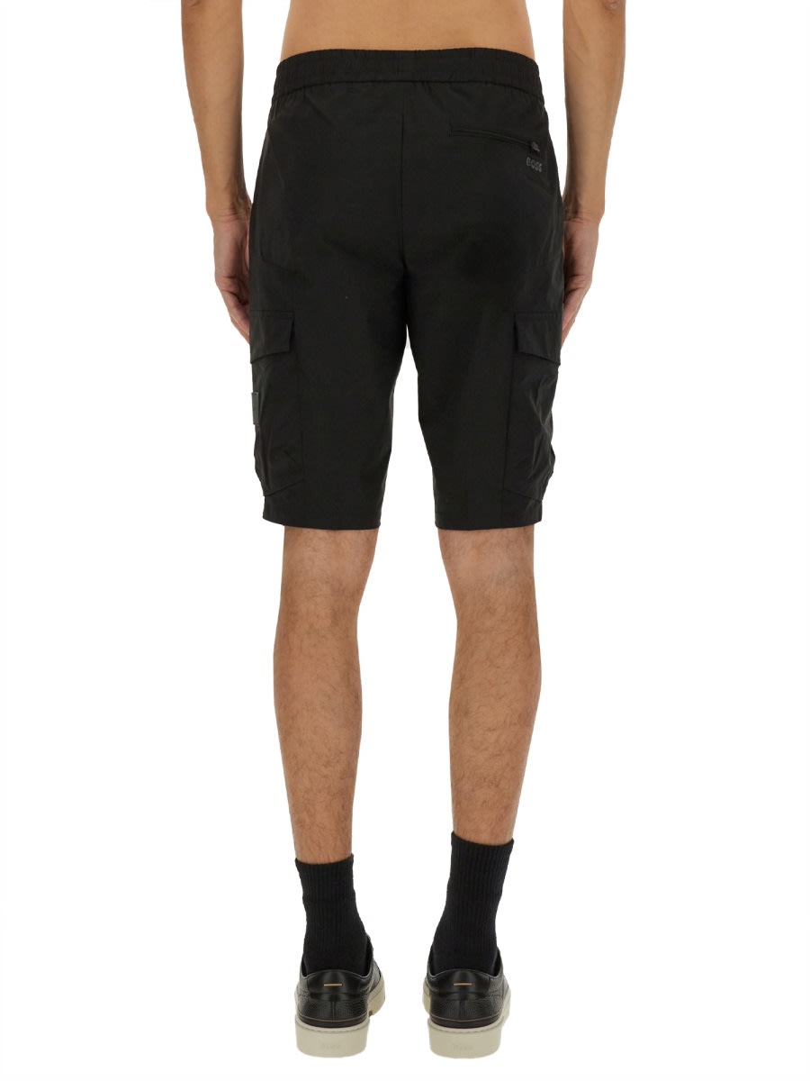 Shop Hugo Boss Cargo Urbanex Shorts In Black