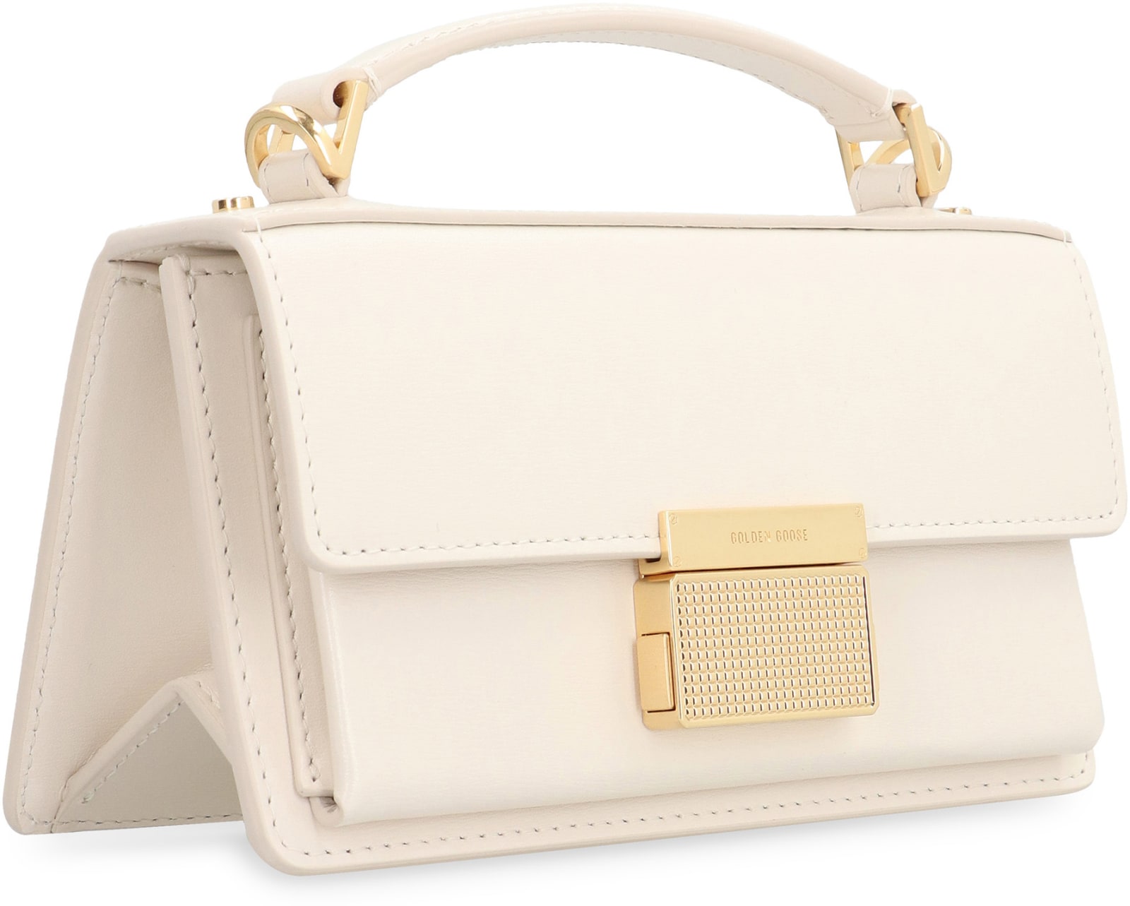 Shop Golden Goose Venezia Leather Mini Crossbody Bag In White