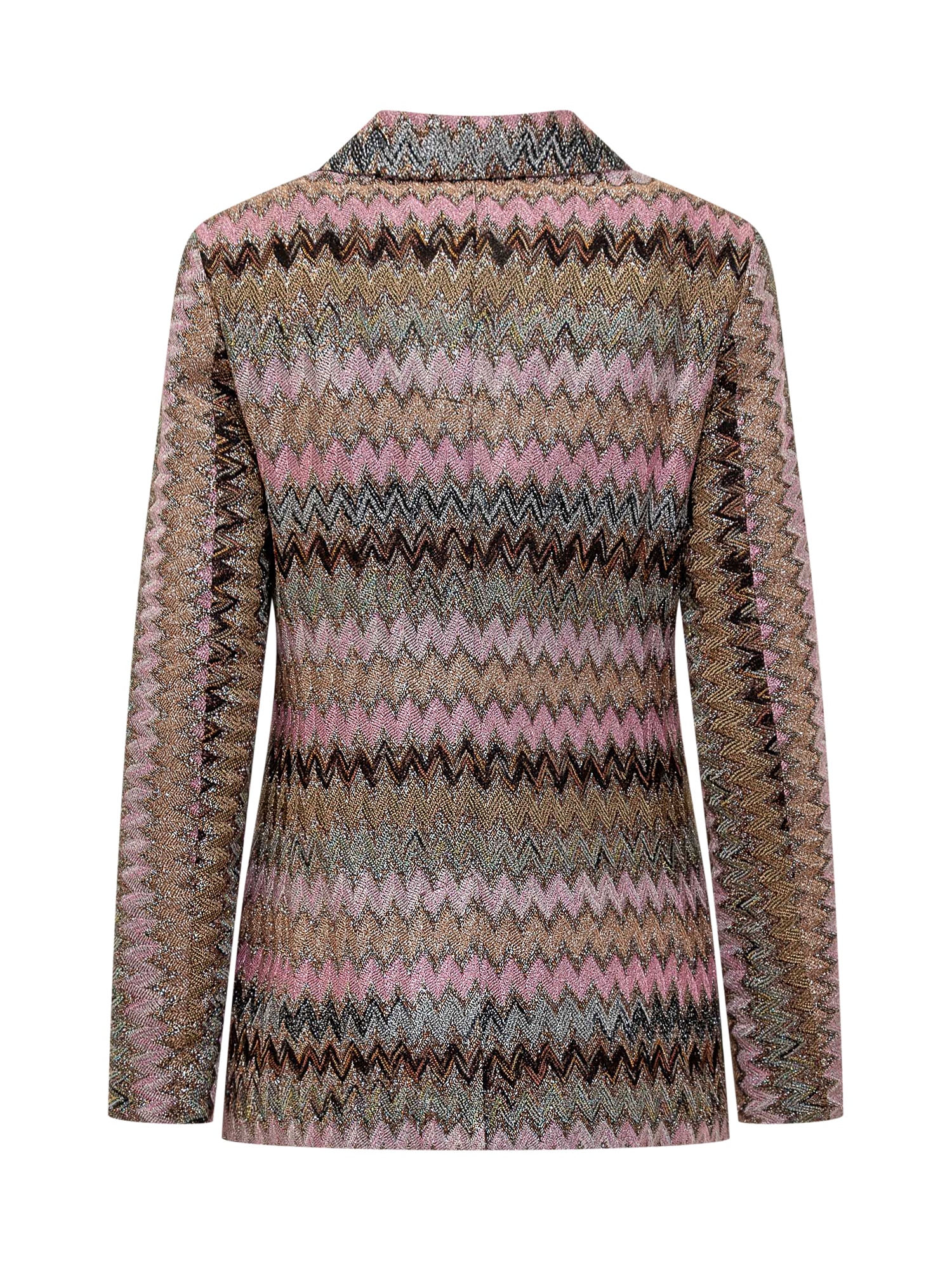 Shop Missoni Blazer With Zig Zag Pattern In Multispacdye/dark