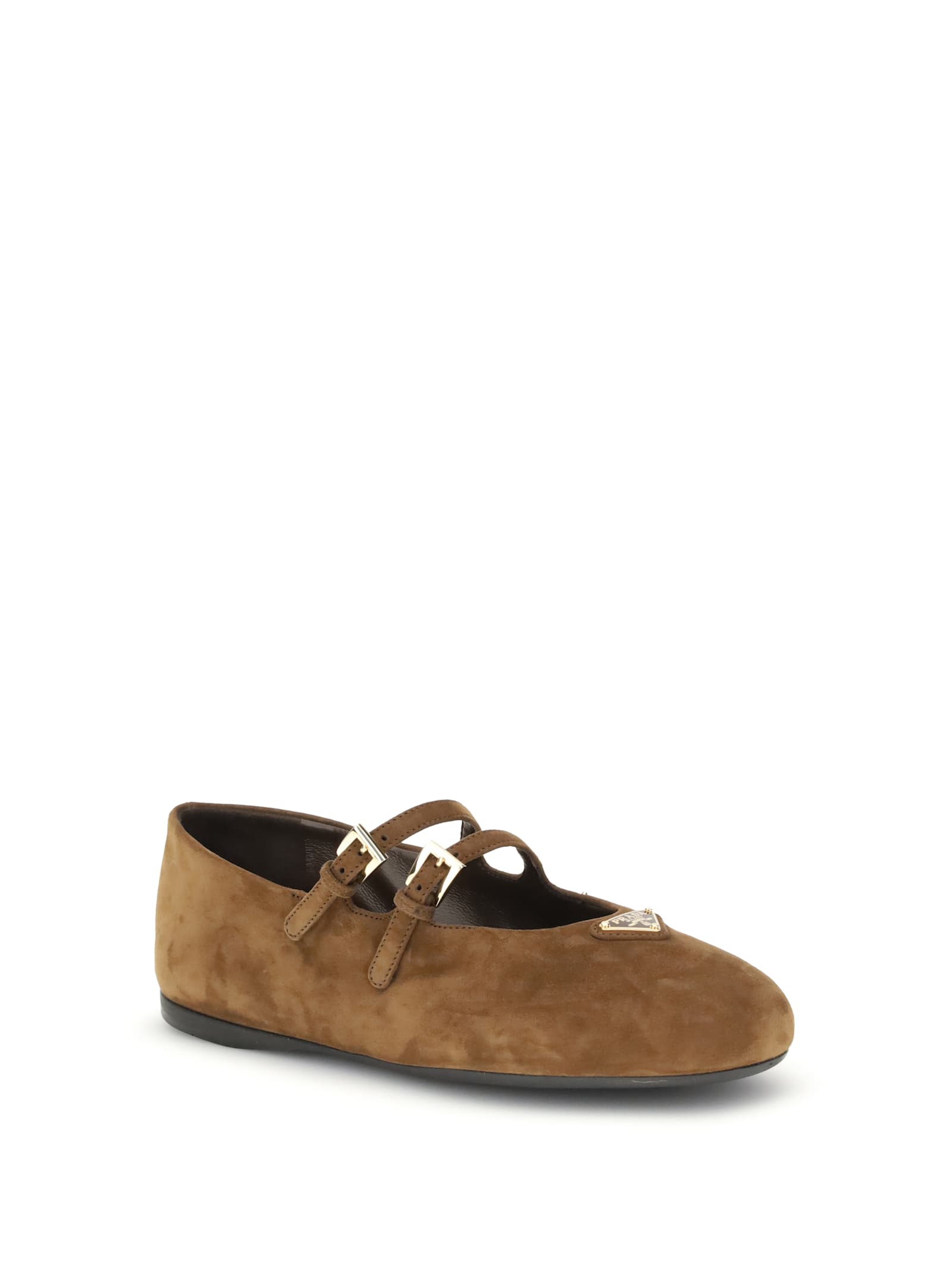 Prada Suede Ballerinas In Brown