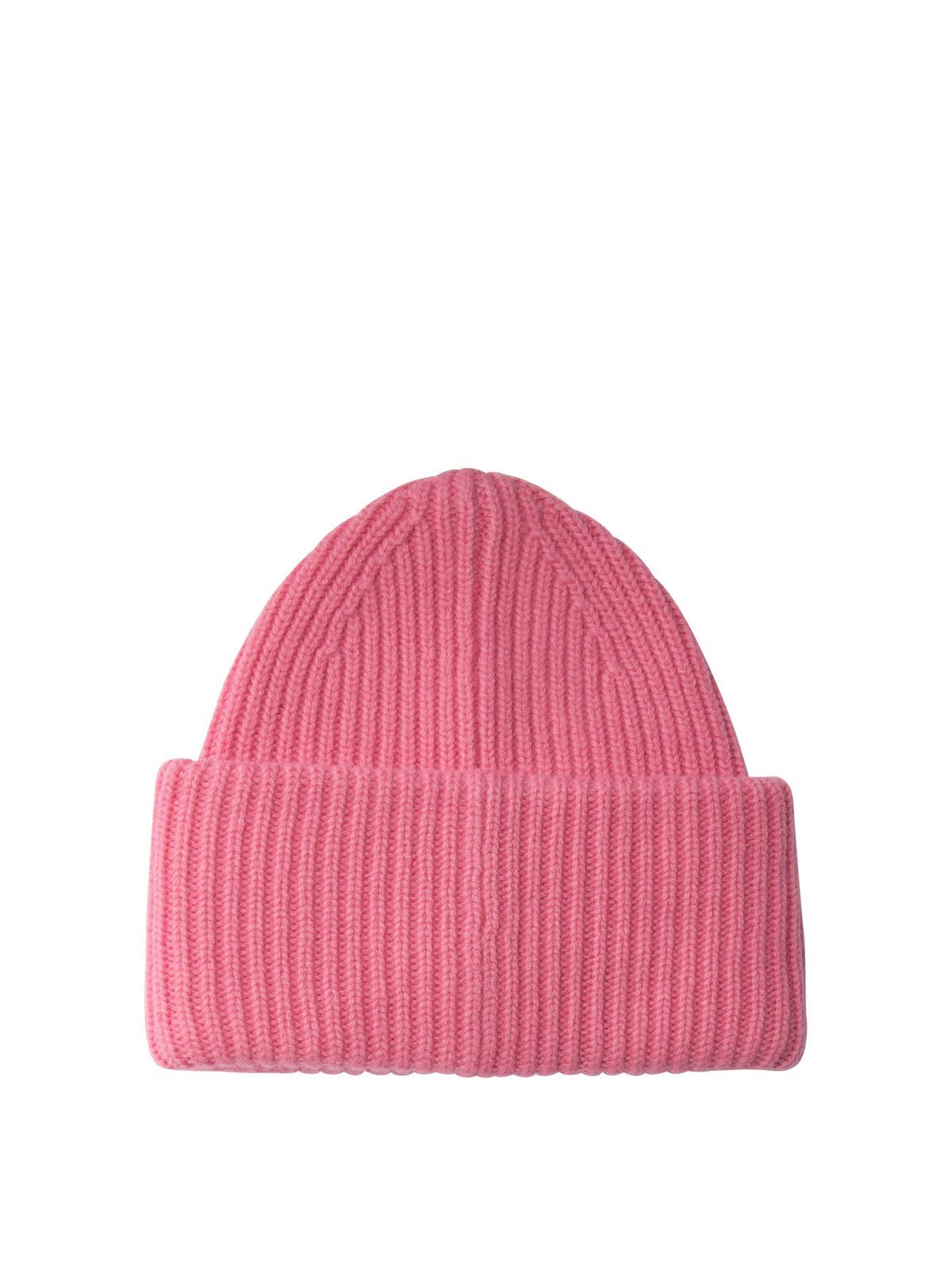 Shop Acne Studios Logo Embellished Ribbed Beanie In Pink