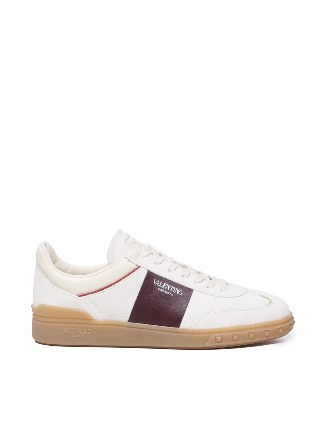 Shop Valentino Upvillage Sneakers With Logo In White, Burgundy