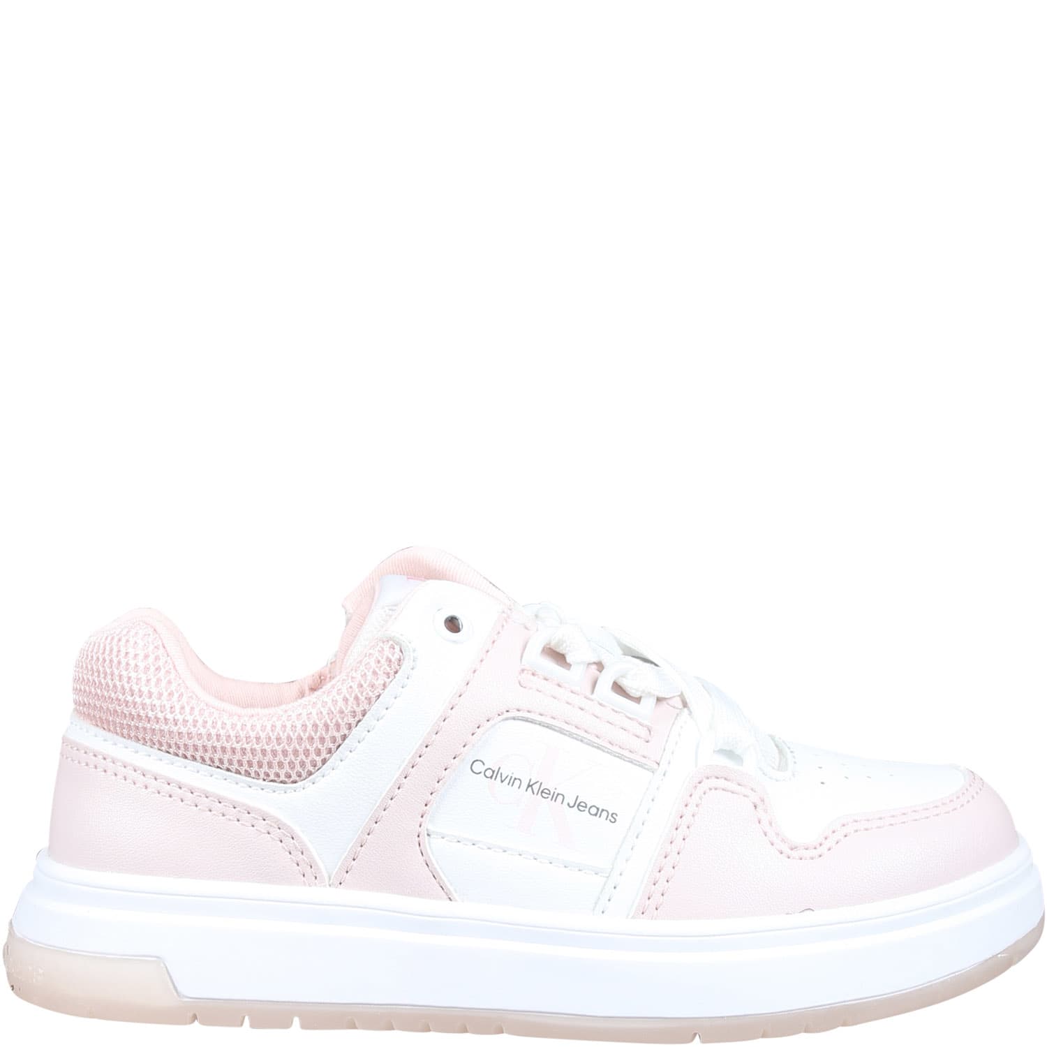 Shop Calvin Klein Pink Sneakers For Girl With Logo