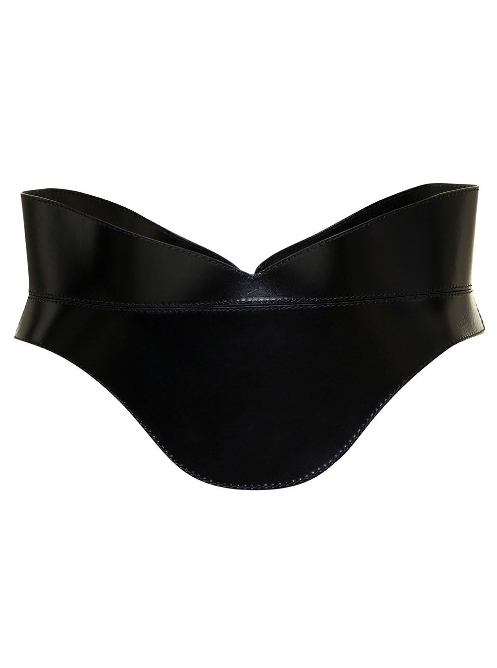 Alexander Mcqueen Glossed-leather Waist Belt In Black