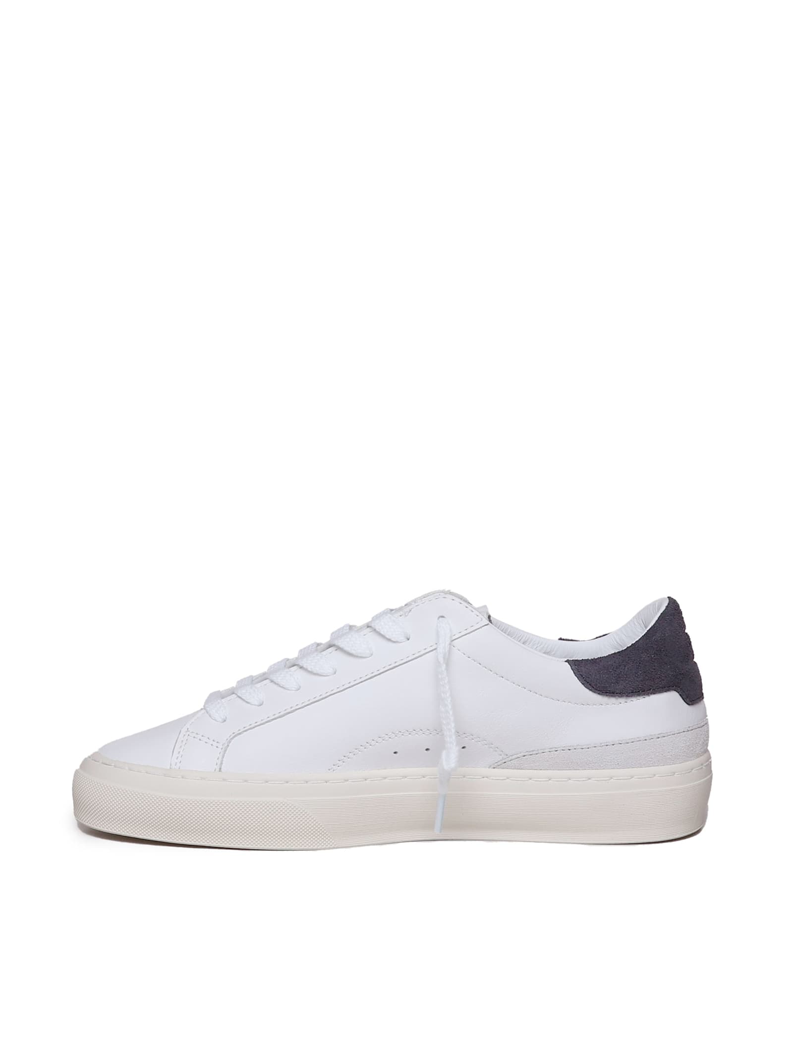 Shop Date Sonica Sneakers In Leather In White-gray