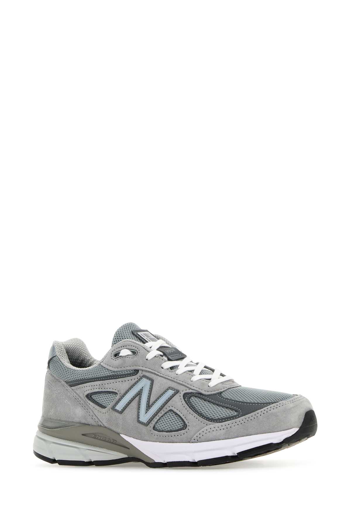 Shop New Balance Grey Fabric And Suede 990 Sneakers