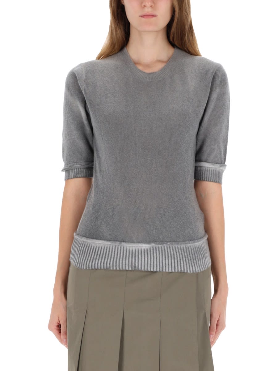 Our Legacy Dual Grey Spray-dye Wool Knit Top In Multi