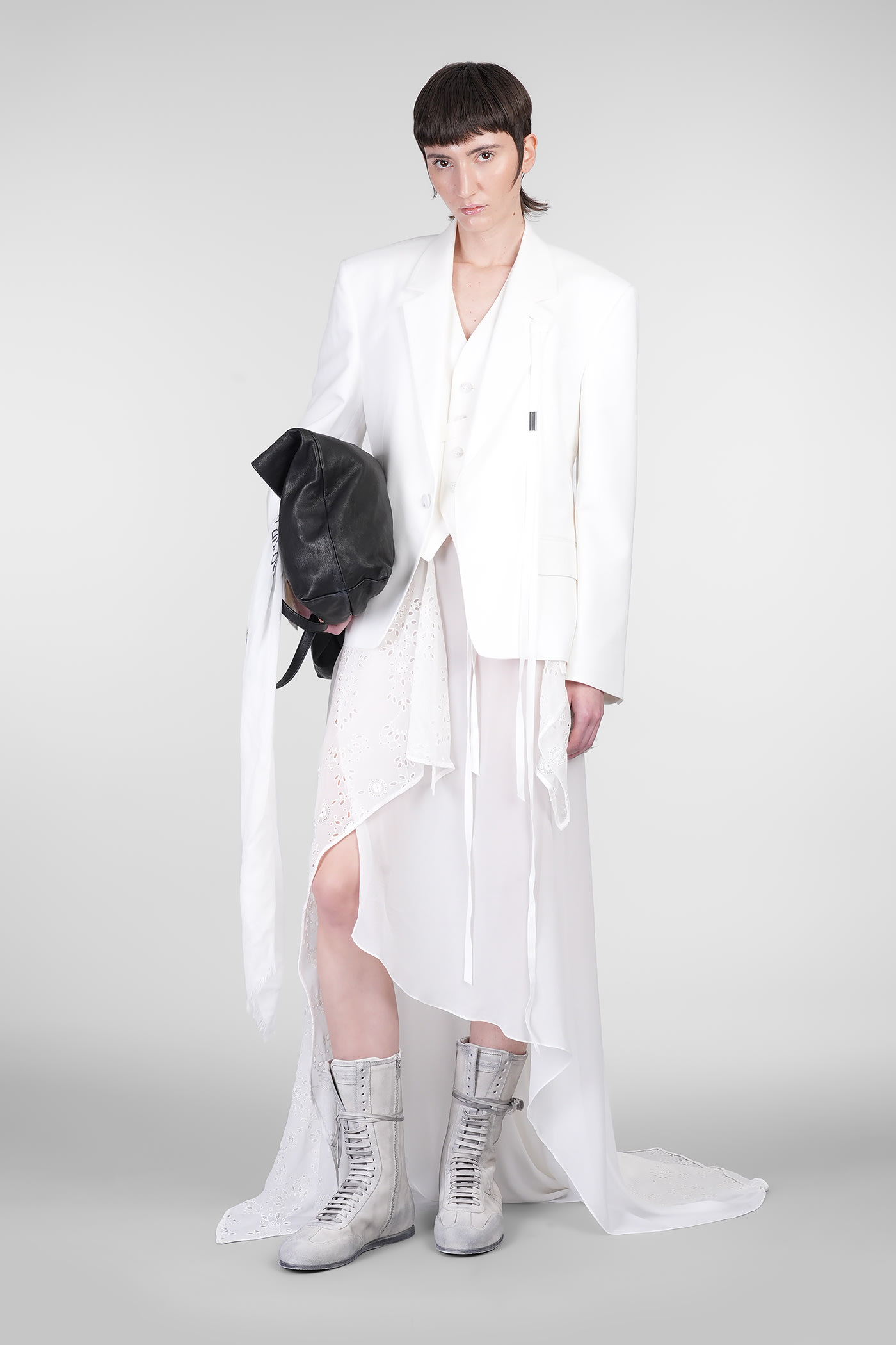 Ann Demeulemeester Susa Blazer In White Viscose