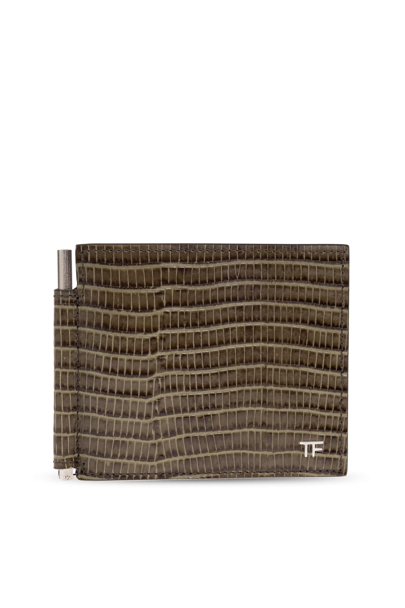 Tom Ford Folding Card Case In Green