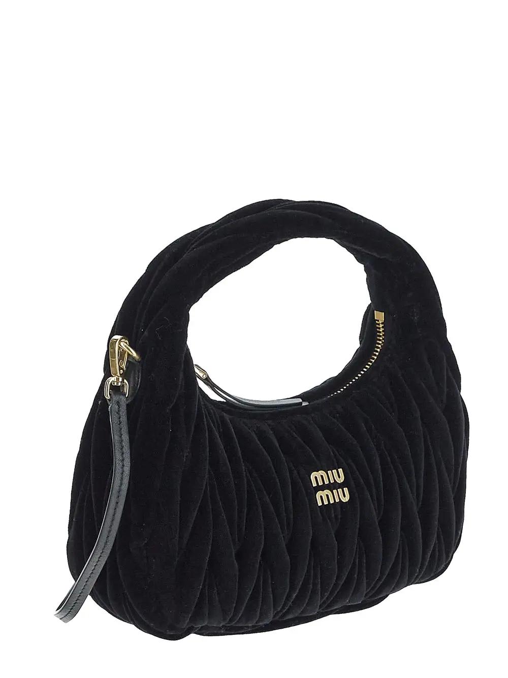 Shop Miu Miu Hobo Bag In Nero