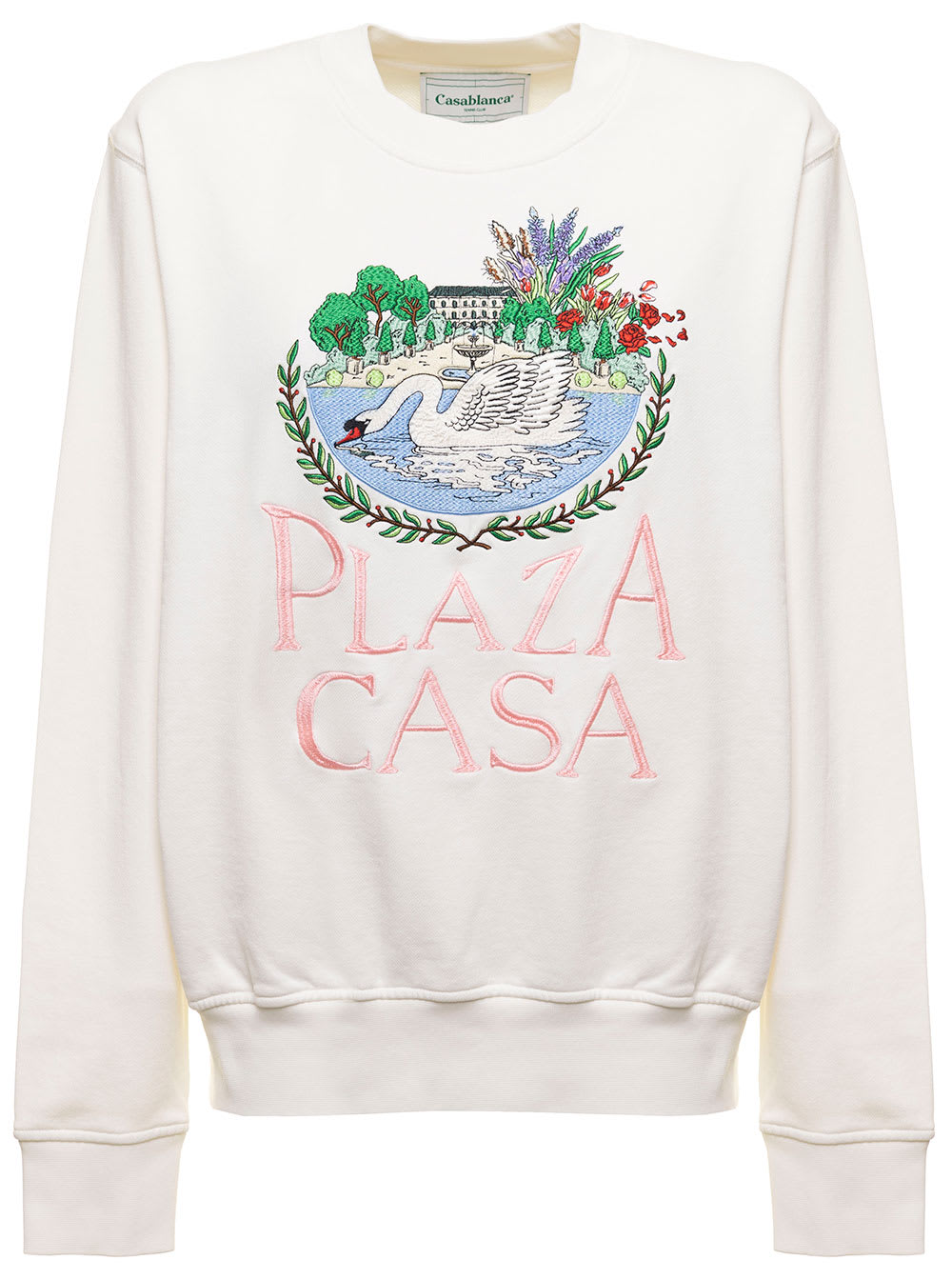 plaza Casa Embroidered Sweatshirt In White Cotton Woman Casablanca