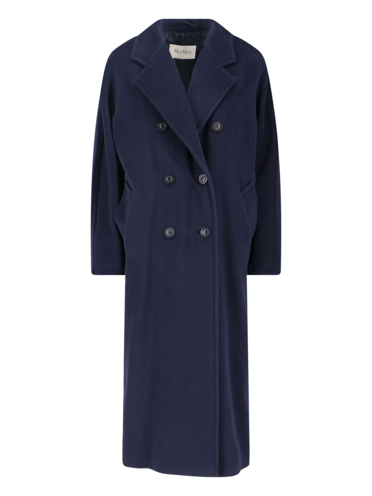 Max Mara 101801 Double-breasted Coat In Blue