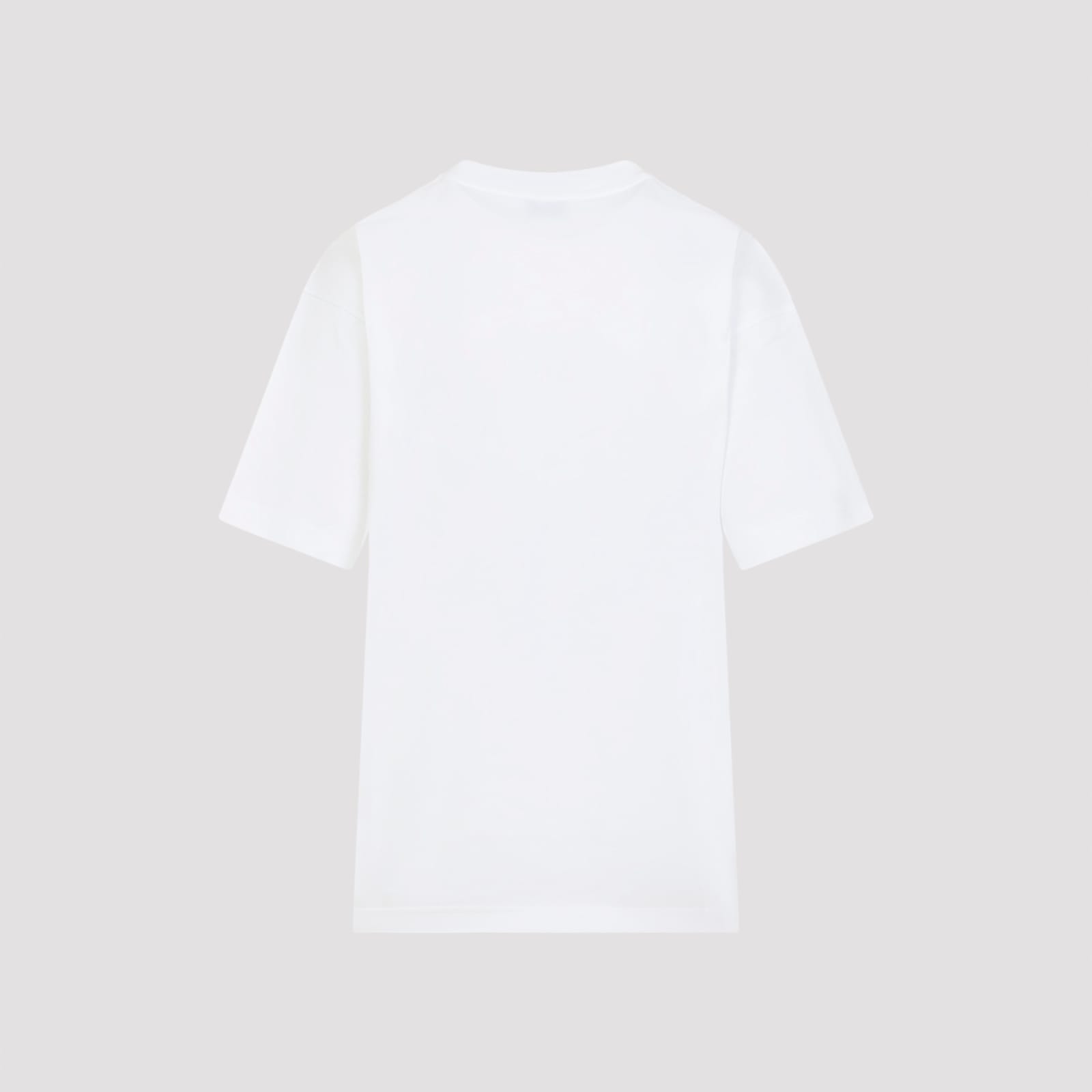 Moschino Graphic Print Crew Neck Short Sleeves Top In White