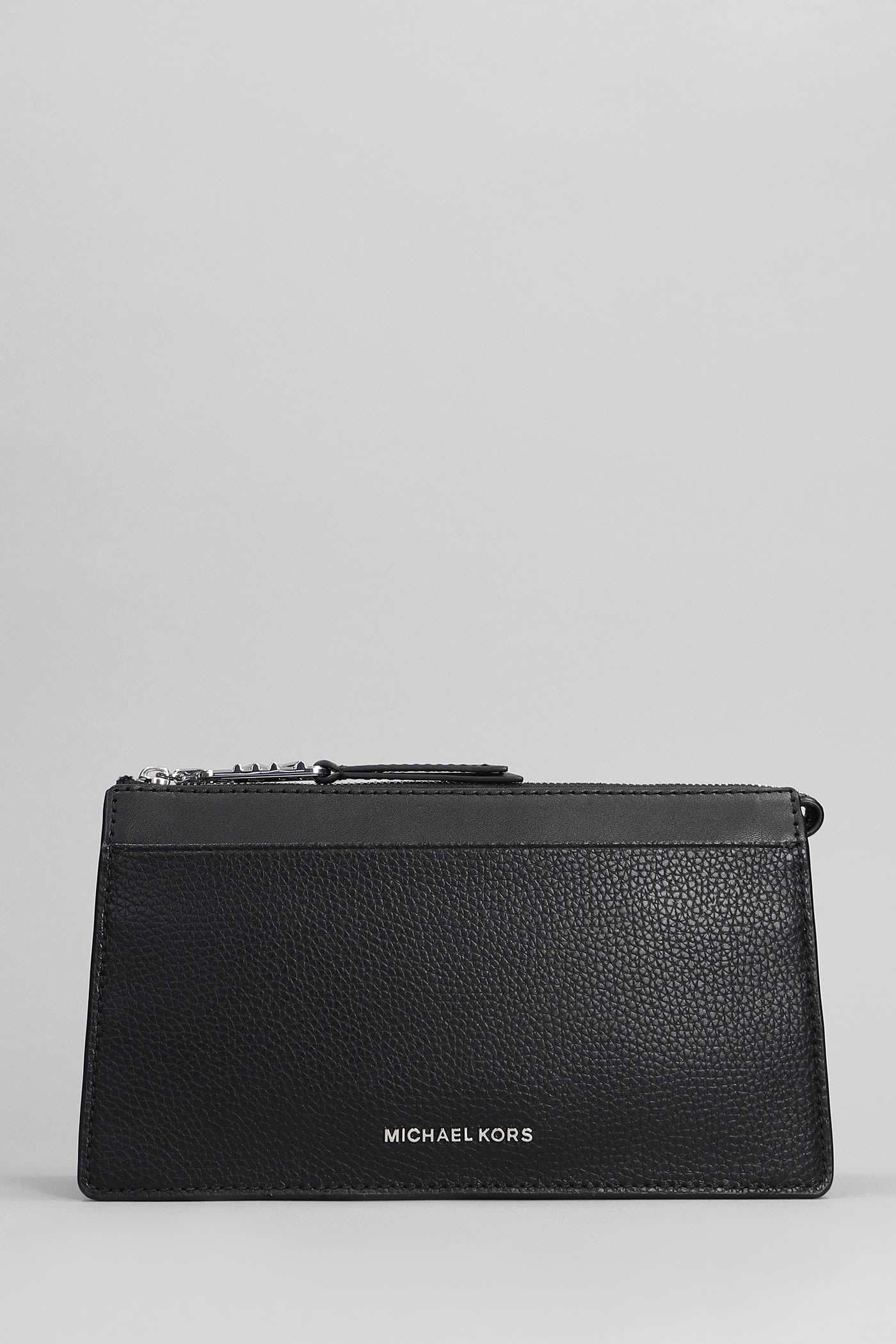 Shop Michael Kors Kendall Clutch In Black Leather