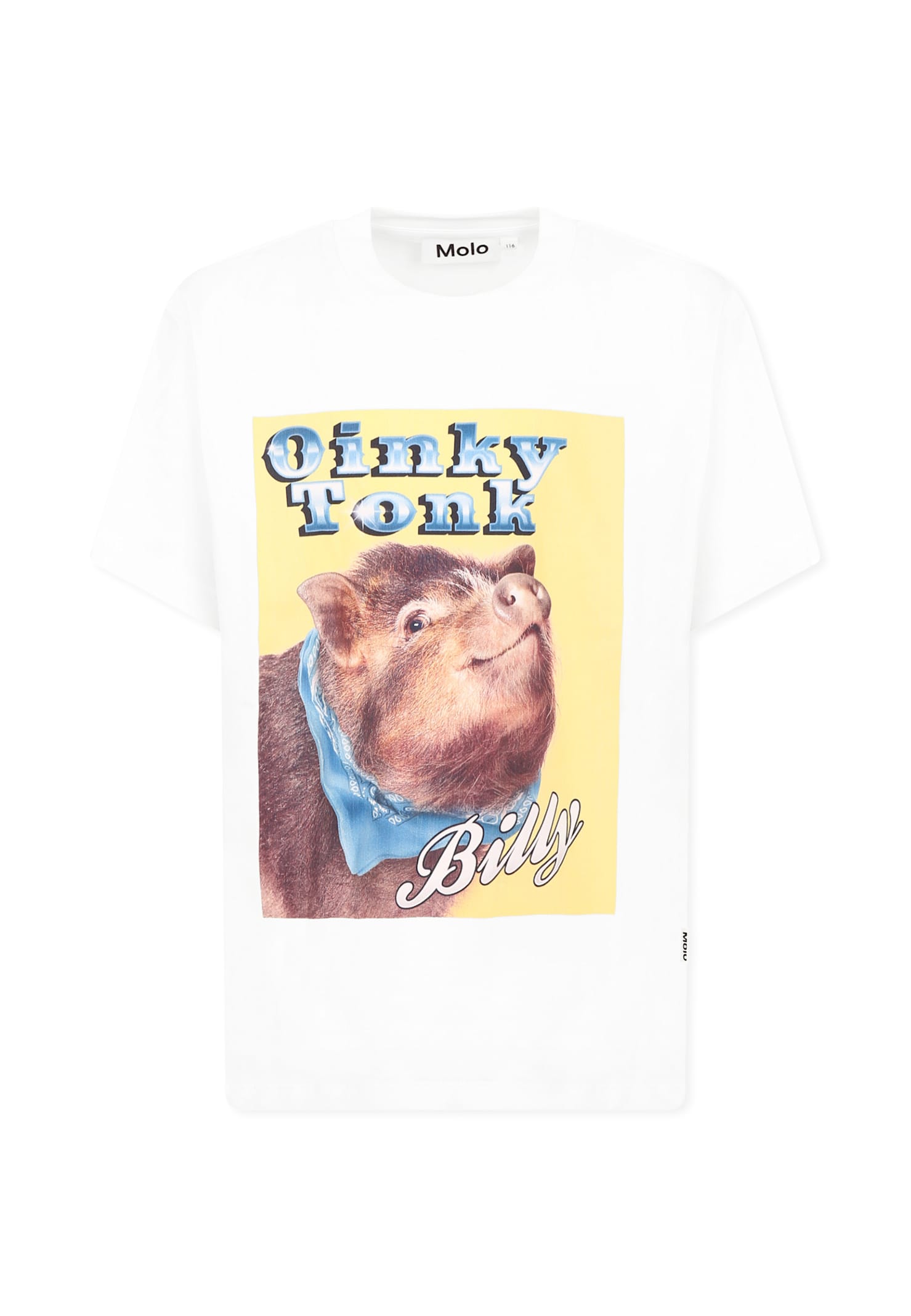 Molo White T-shirt For Kids With Boar In White